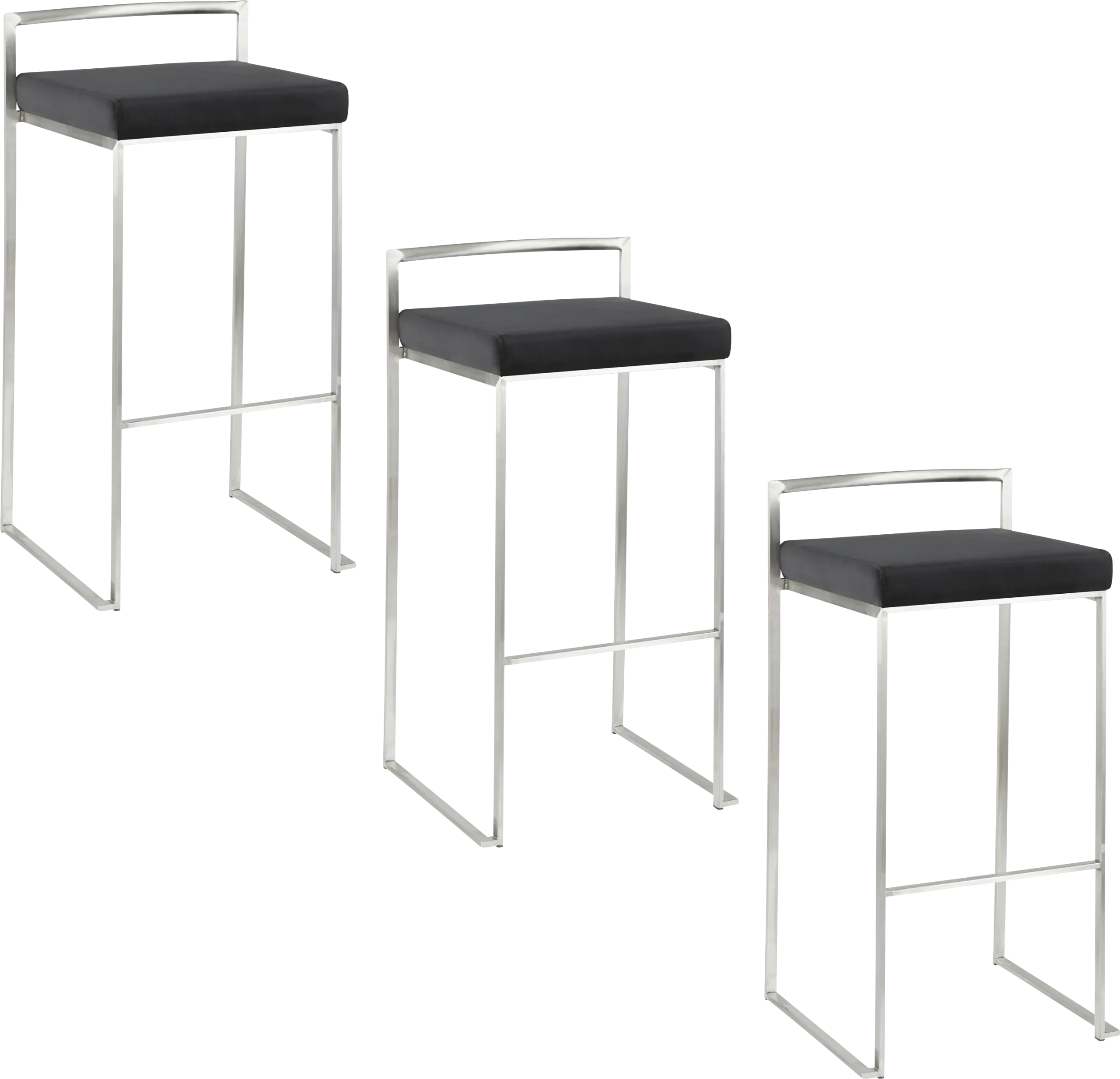 Birdlake IV Blue Barstool, Set of 3