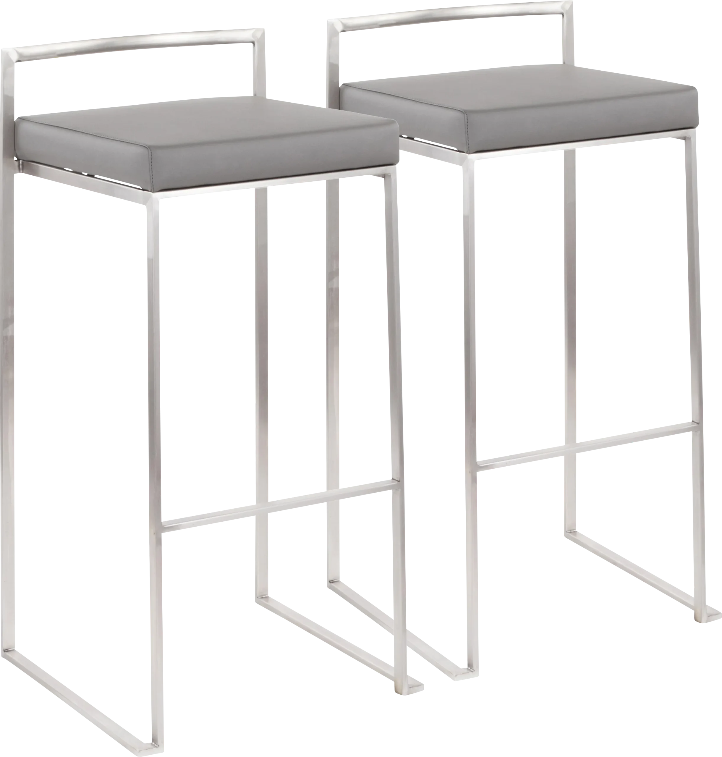 Birdlake IV Gray Barstool, Set of 2