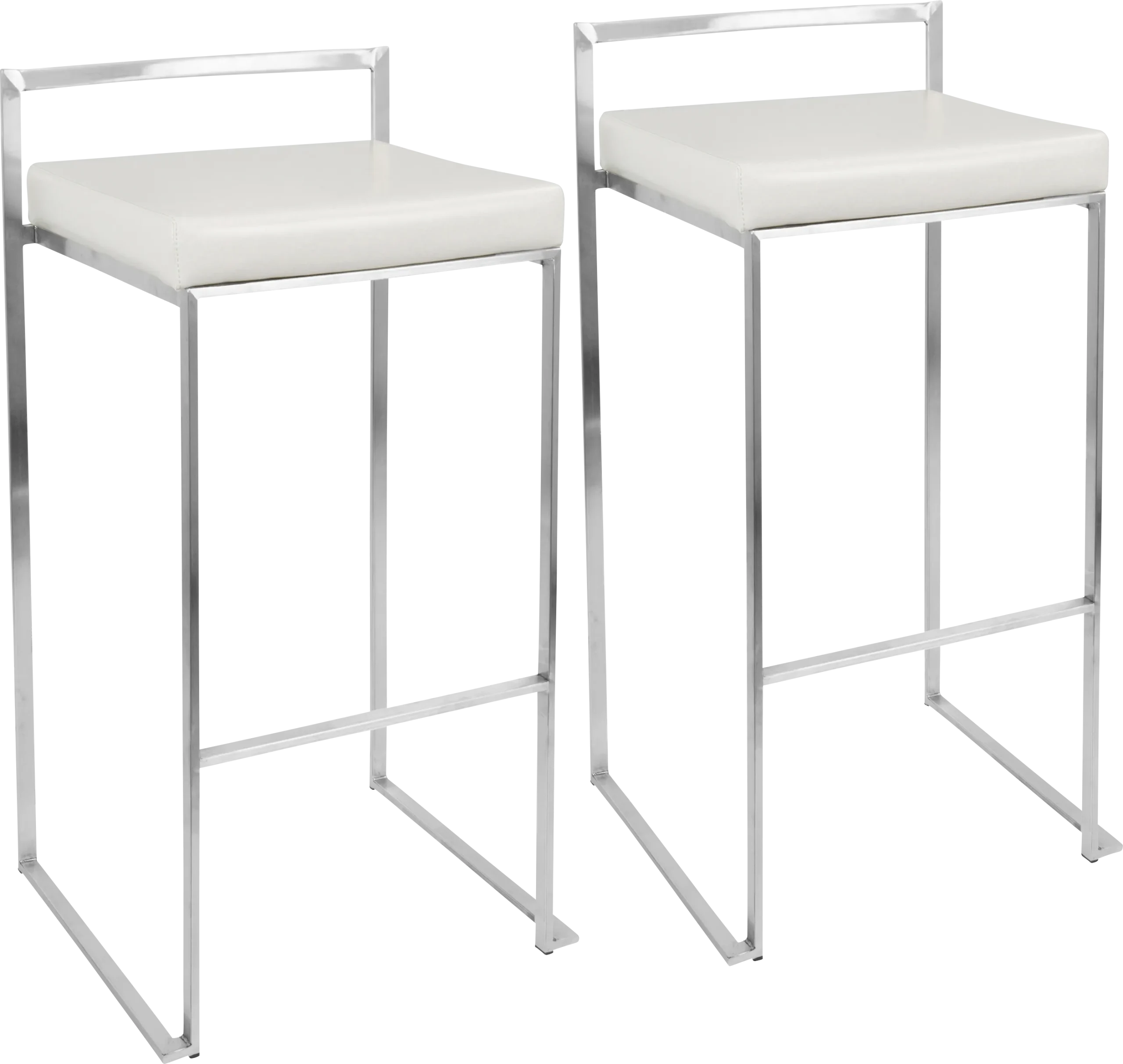 Birdlake IV White Barstool, Set of 2