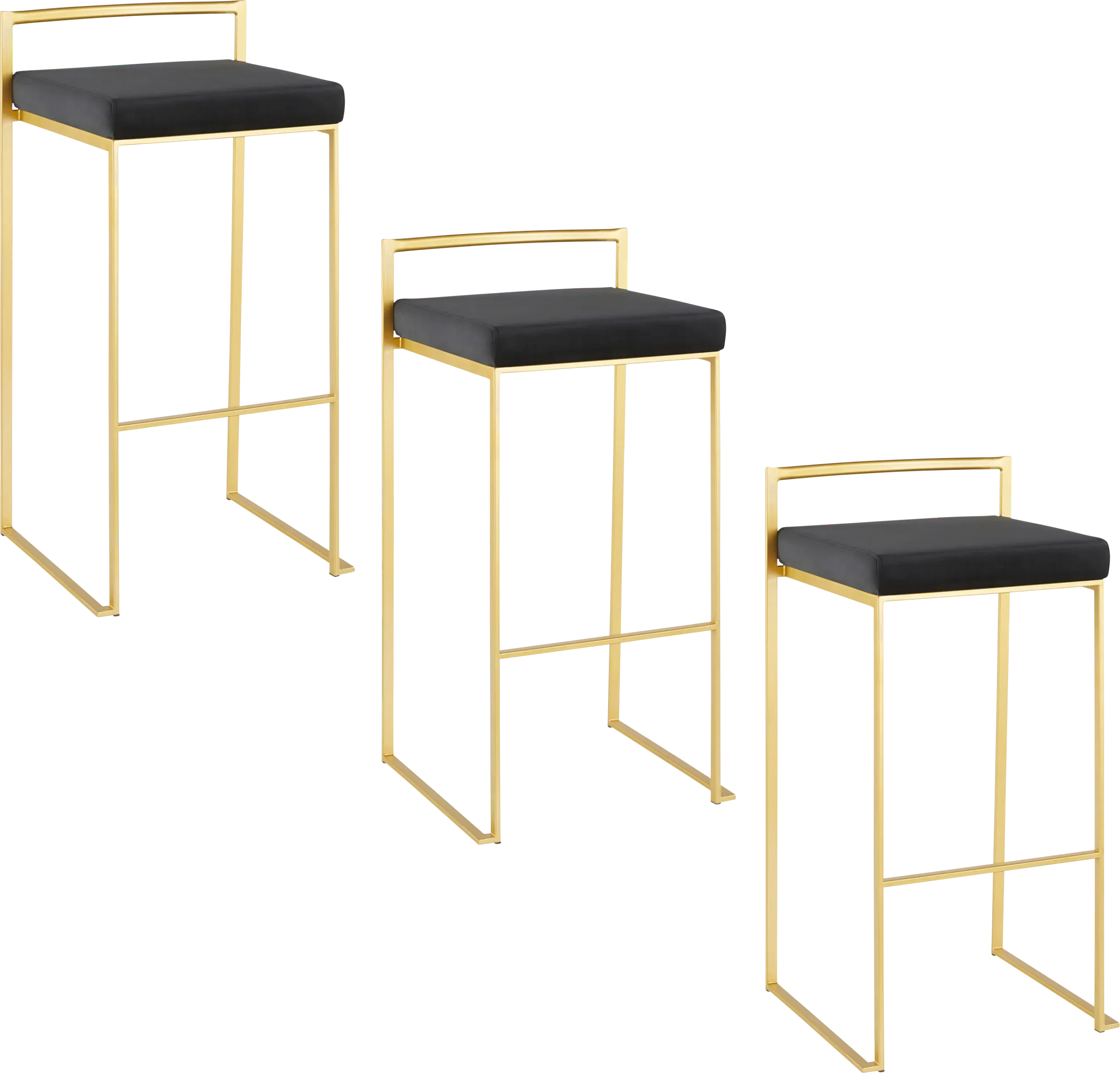 Birdlake II Black Barstool, Set of 3