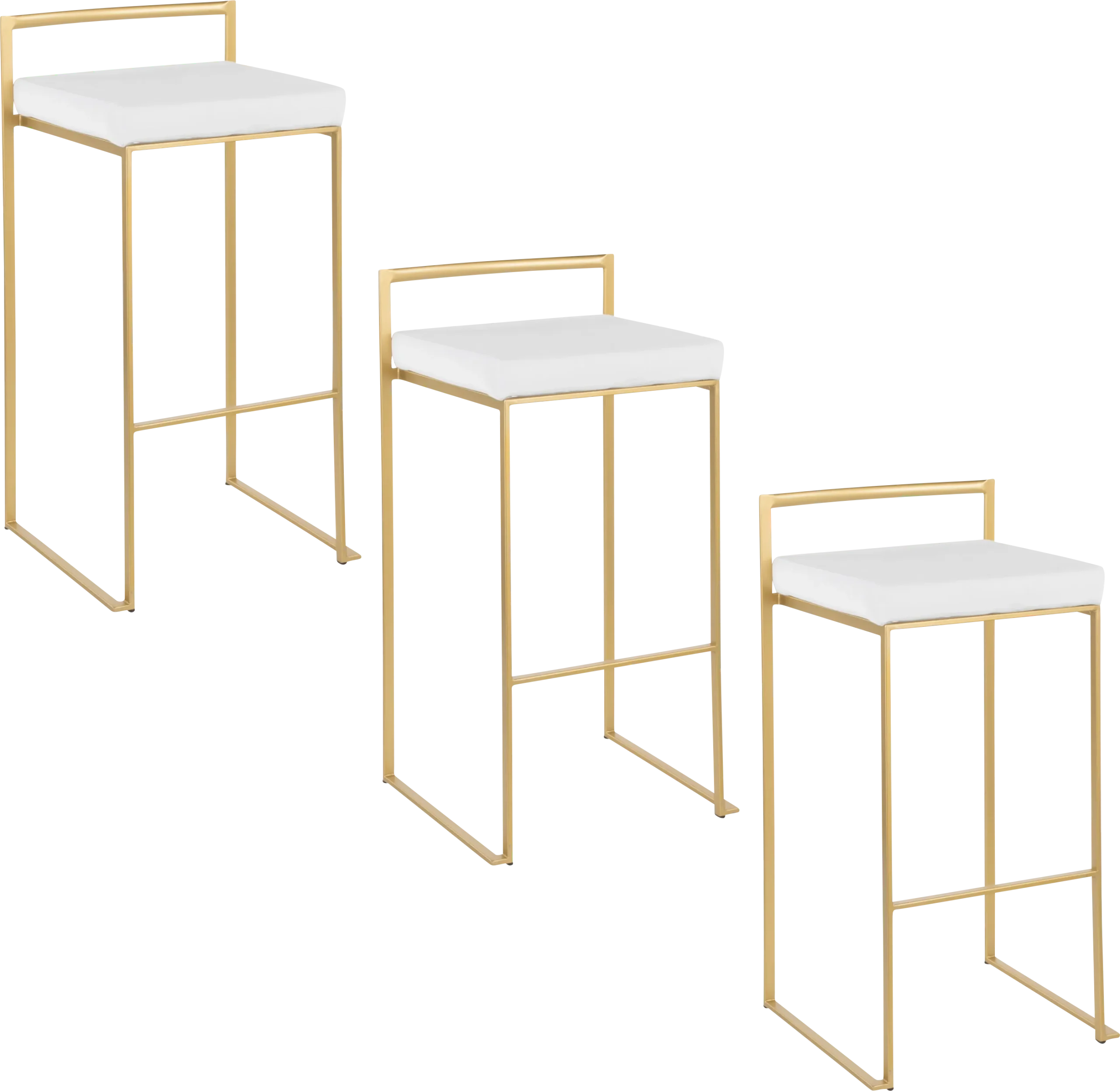 Birdlake II White Barstool, Set of 3