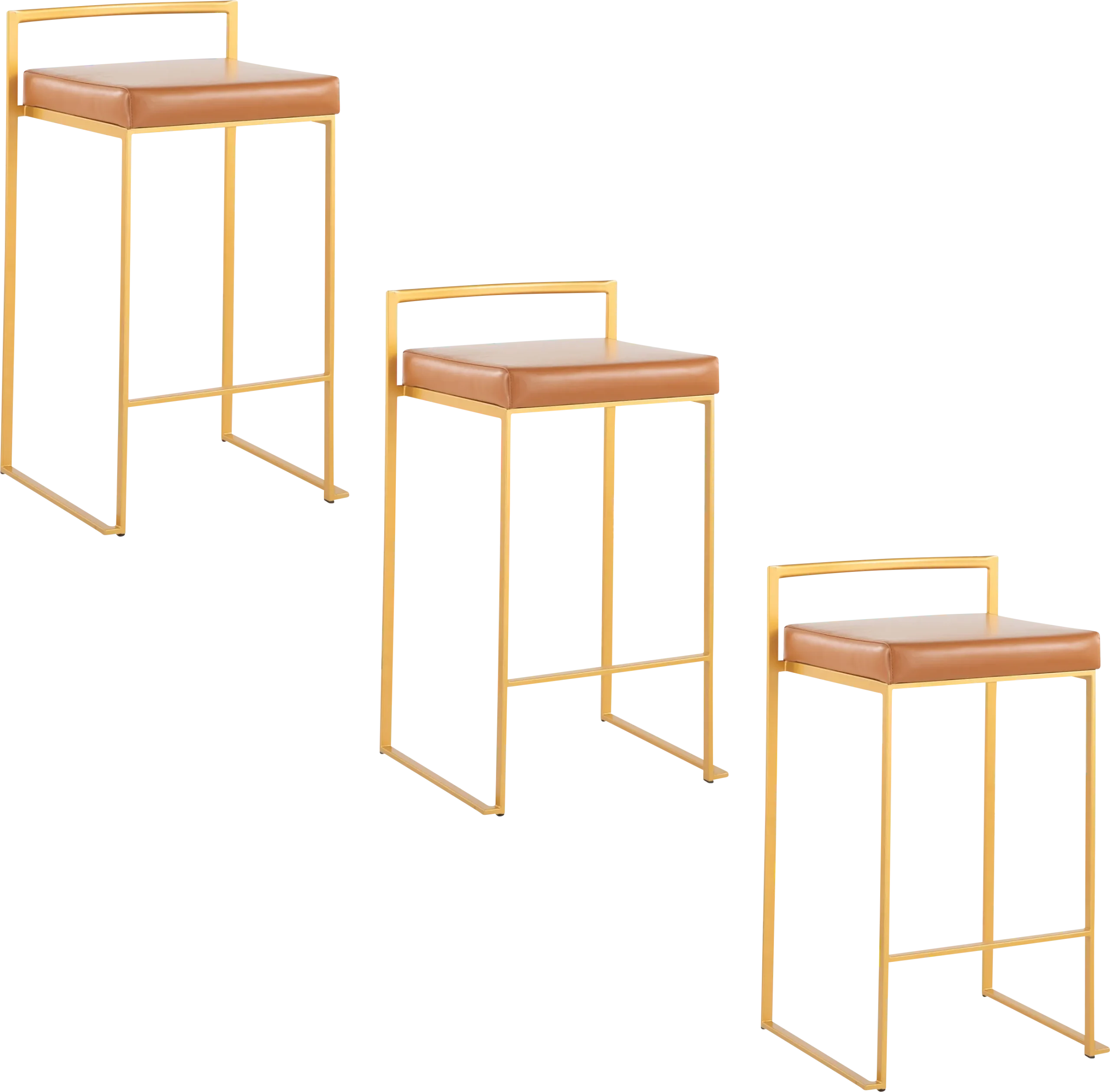 Birdlake II Camel Counter Height Stool, Set of 3