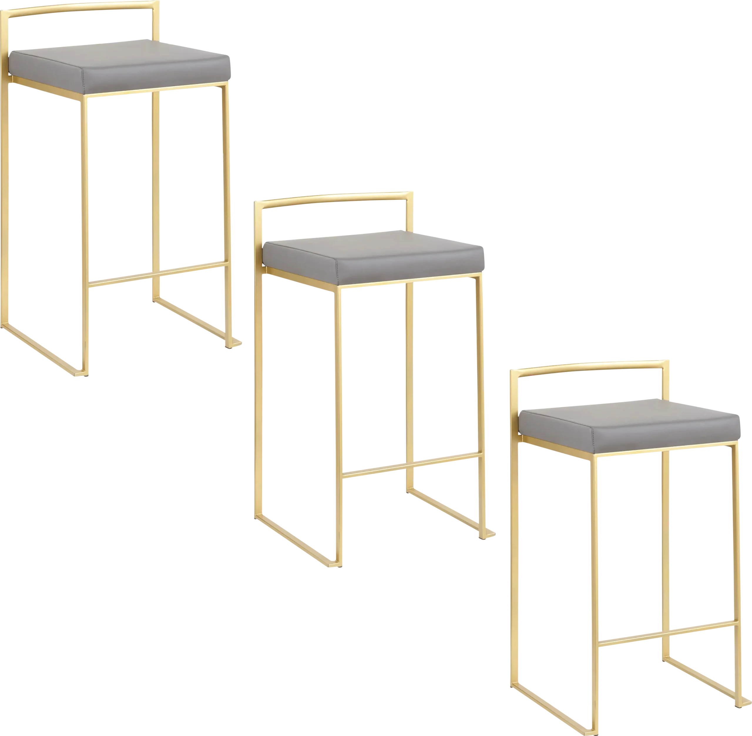 Birdlake II Gray Counter Height Stool, Set of 3