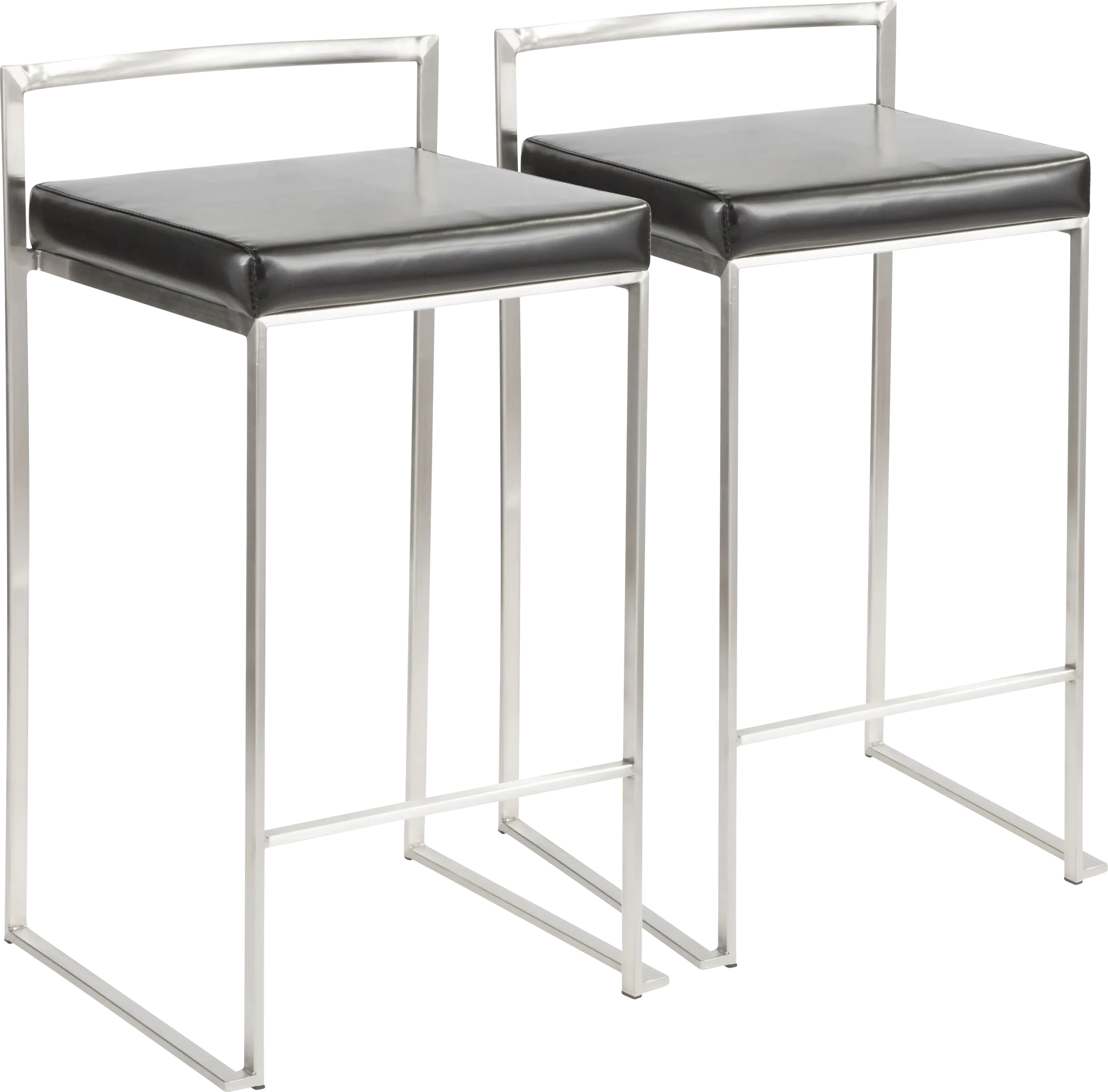 Birdlake IV Black Counter Height Stool, Set of 2