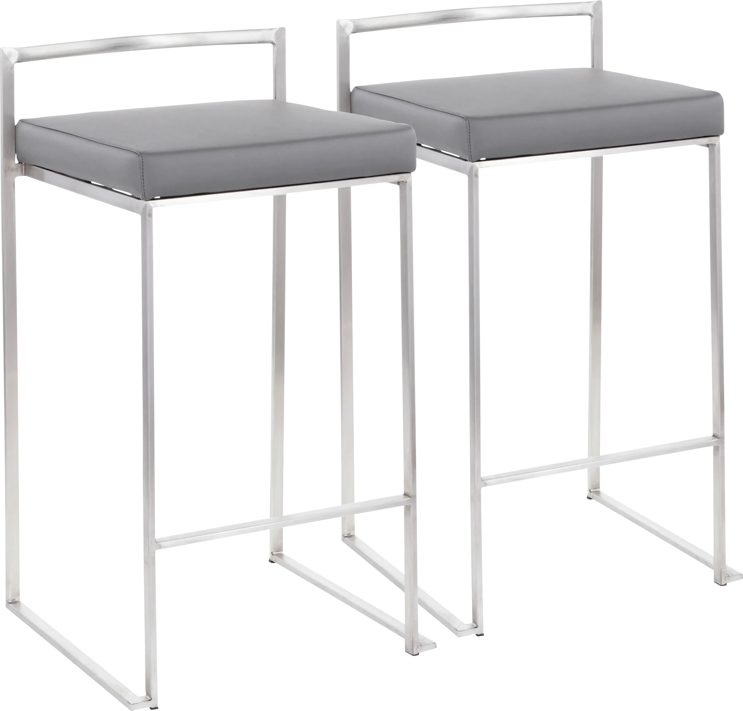 Birdlake IV Gray Counter Height Stool, Set of 2
