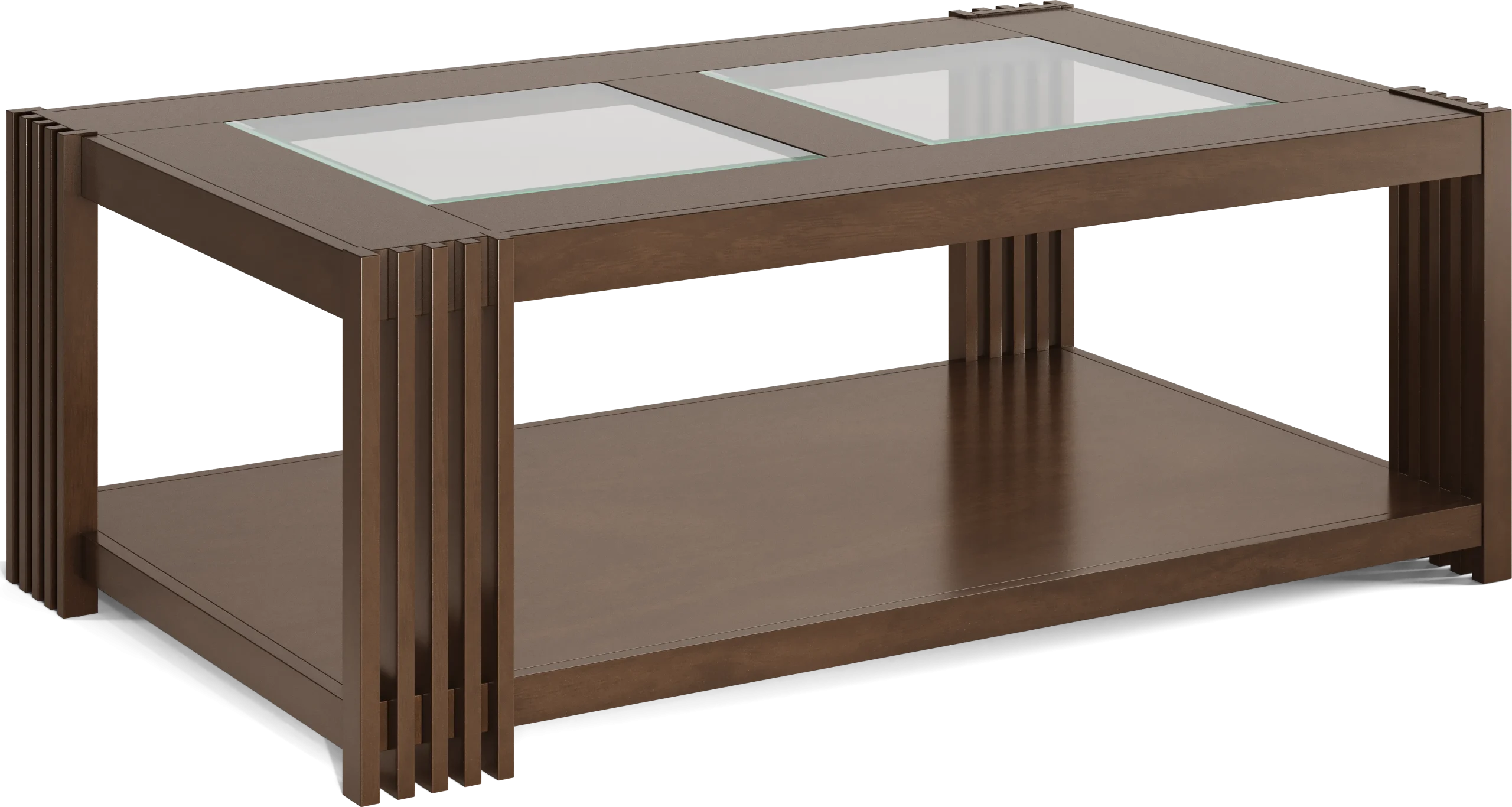 Camellia Brown Cherry Finish Rectangle Cocktail Table