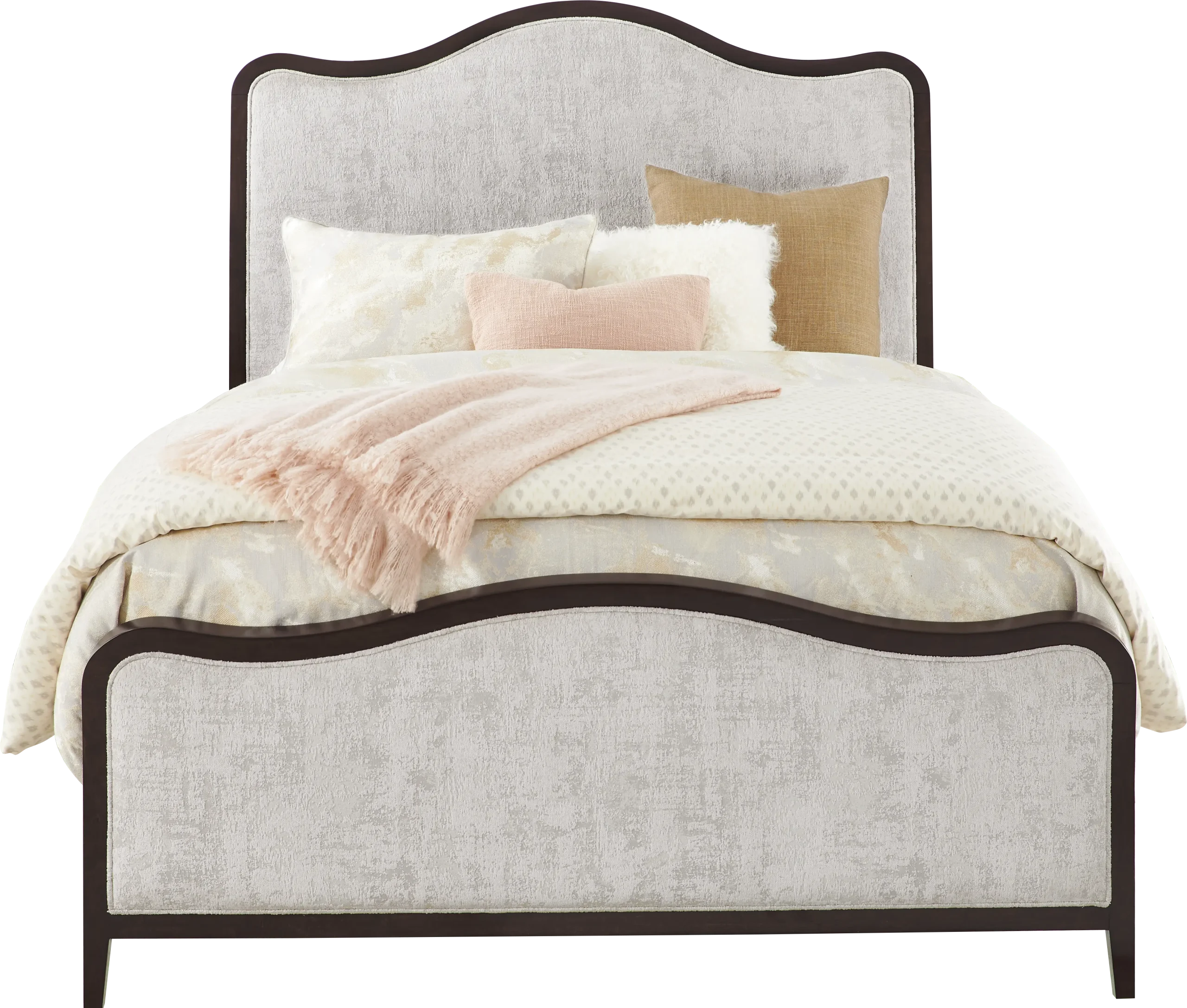 Bradbury Brown Cherry Finish 3 Pc Queen Upholstered Bed