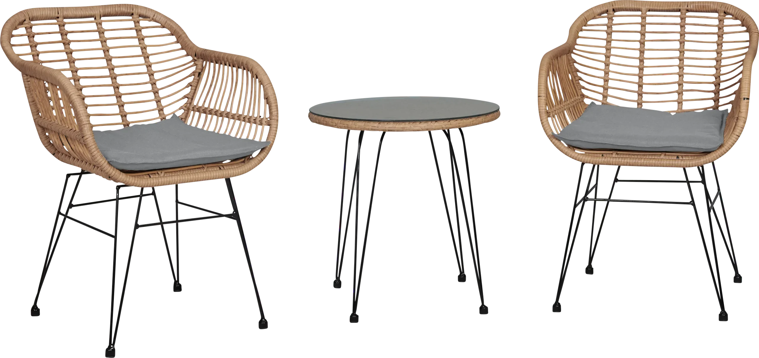 Brahmay Gray 3 Pc Chat Set