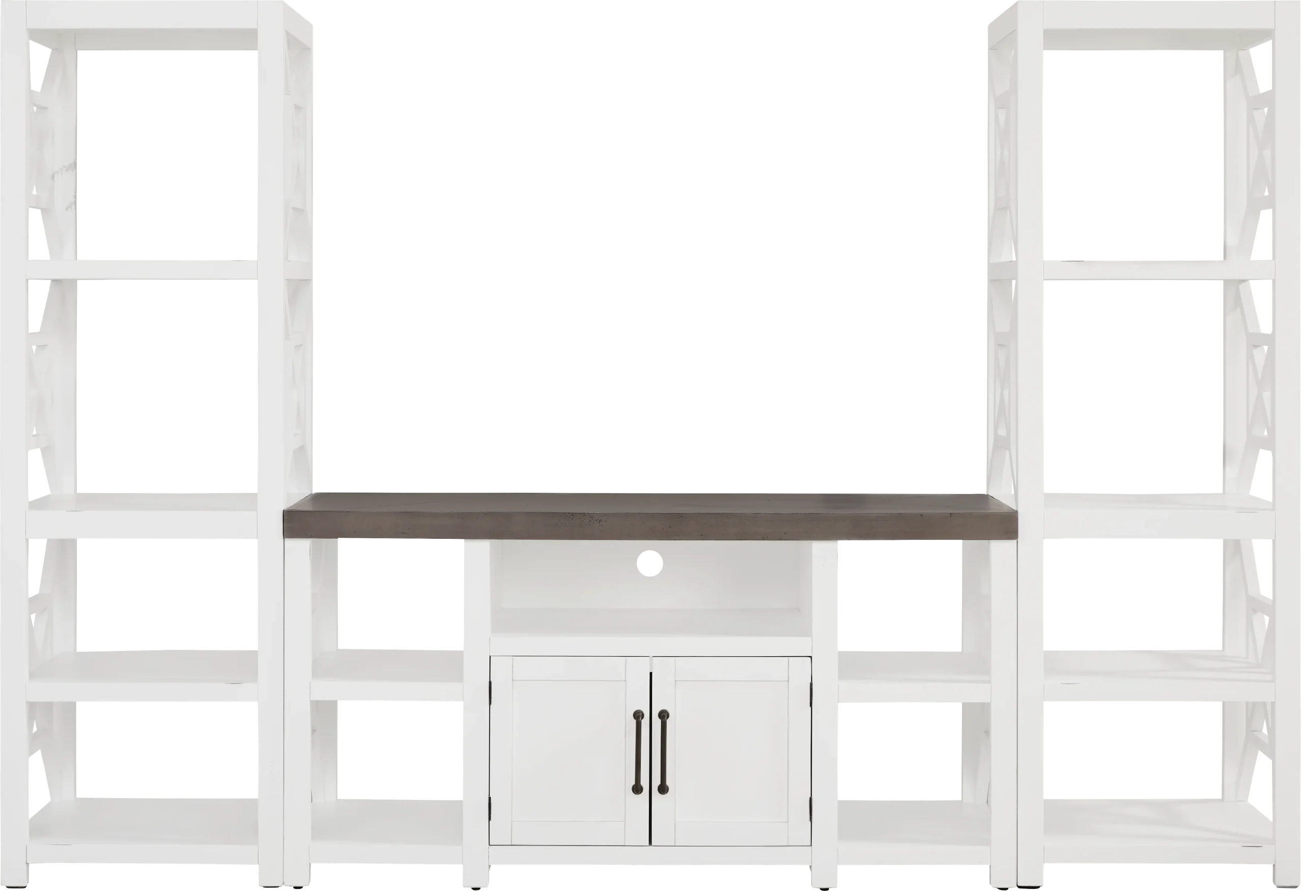 Danusa II White 3 Pc Wall Unit with 62 in. Console