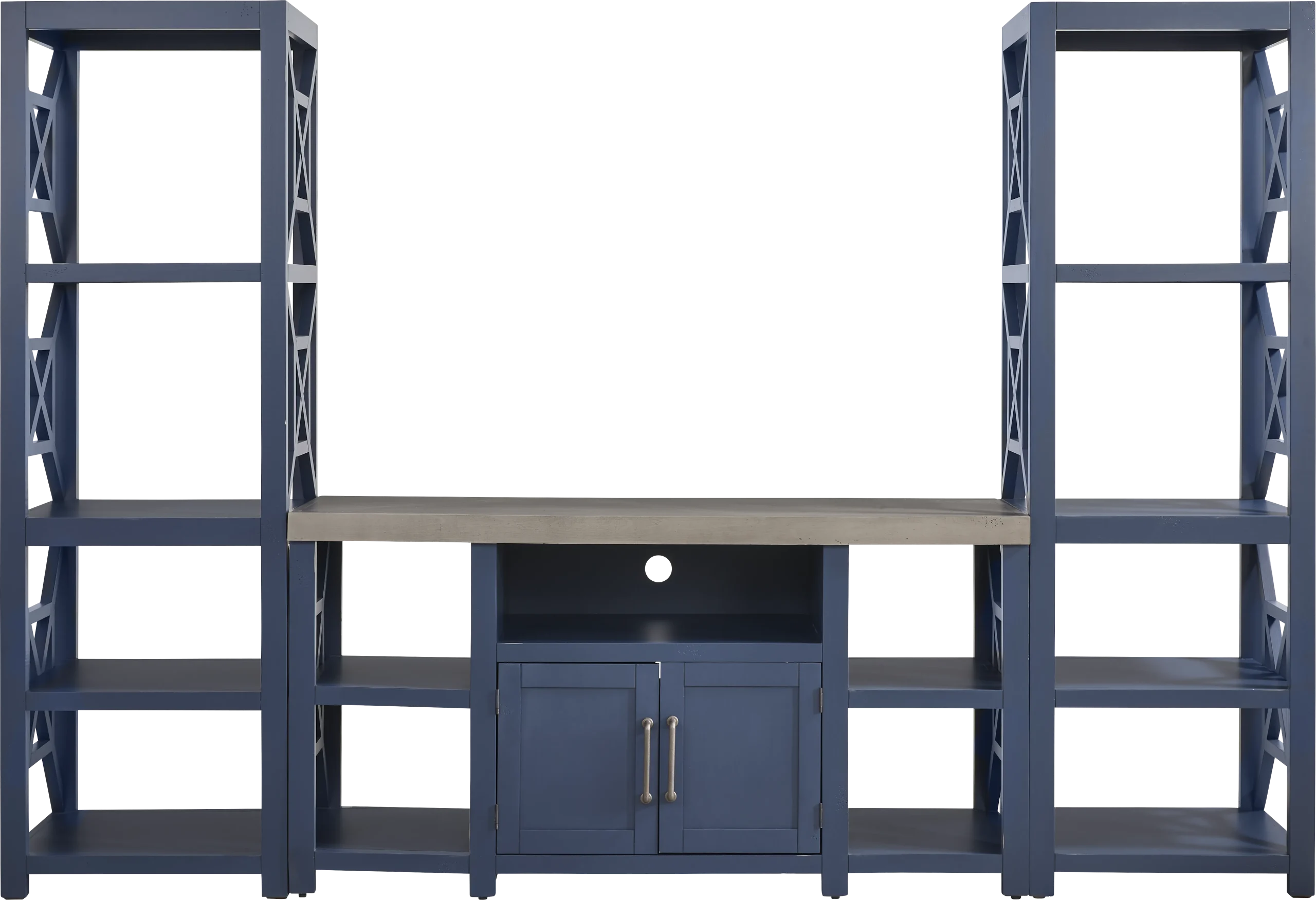 Danusa II Blue 3 Pc Wall Unit with 62 in. Console