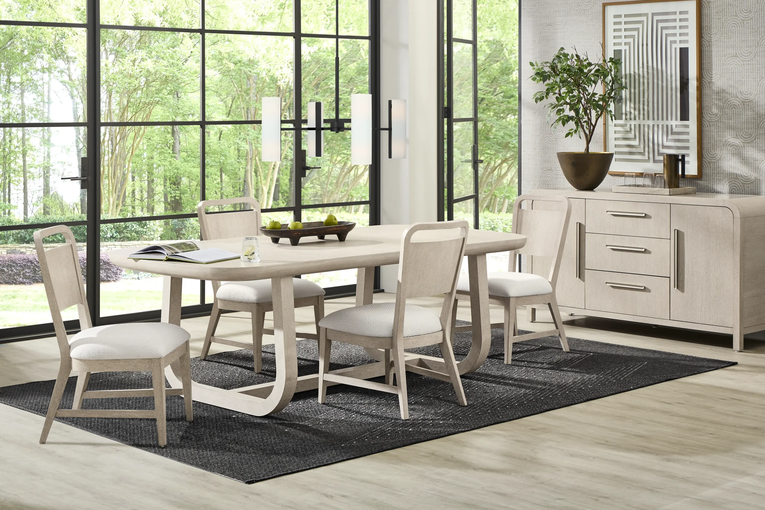 Canyon Light Gray 5 Pc Dining Room with Panel Back Chairs