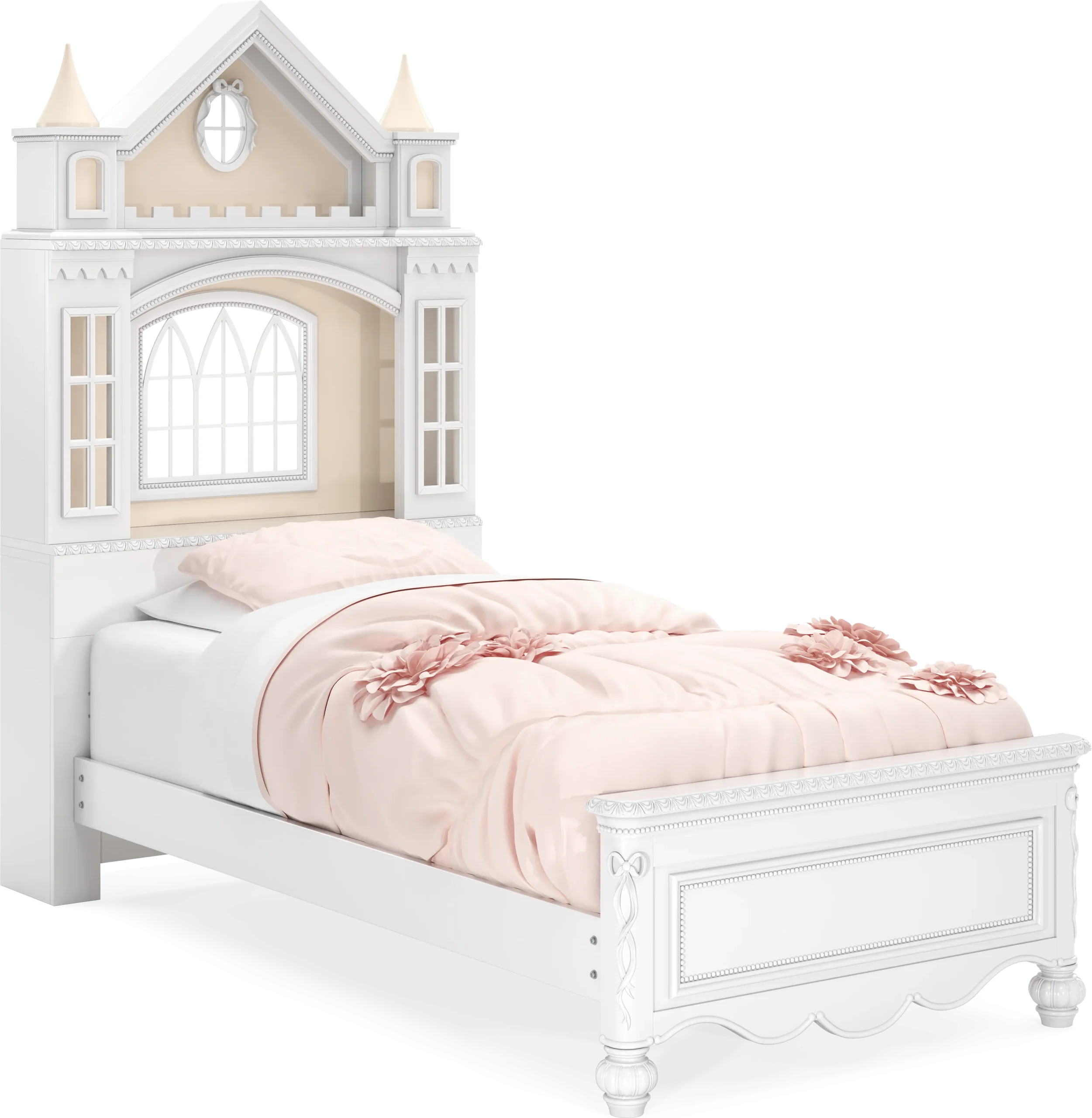 Disney Princess Sparkle White Twin Castle Bed