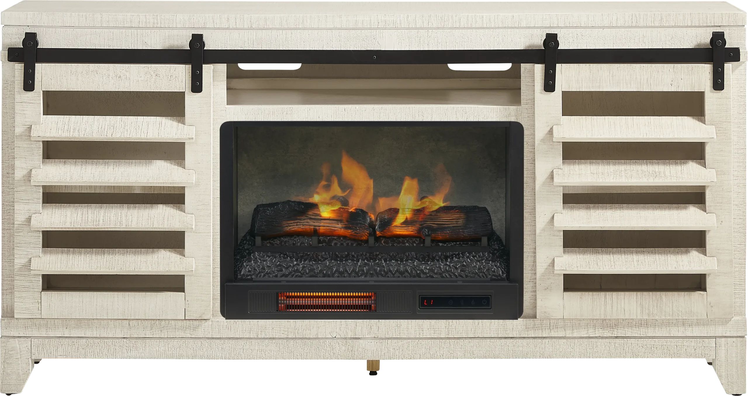 Canoe Creek White 66 in. Console with Electric Fireplace