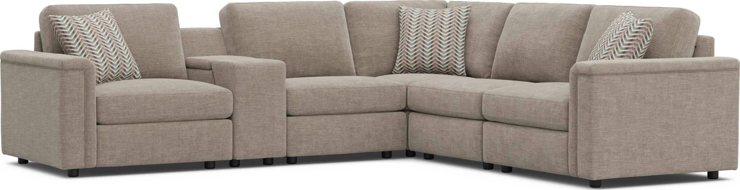 Beige 6 Pc Tempo Modular with Media Console