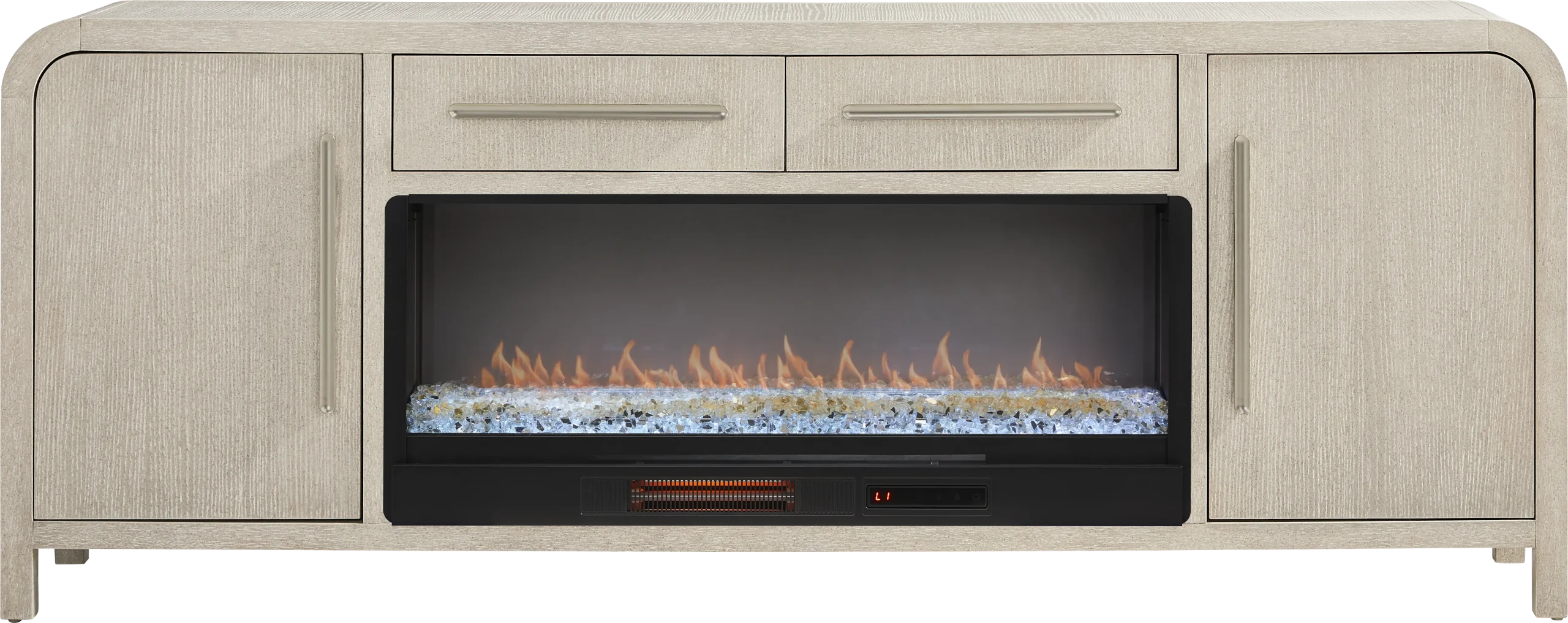 Canyon Light Gray 84 in. Console with Electric Fireplace