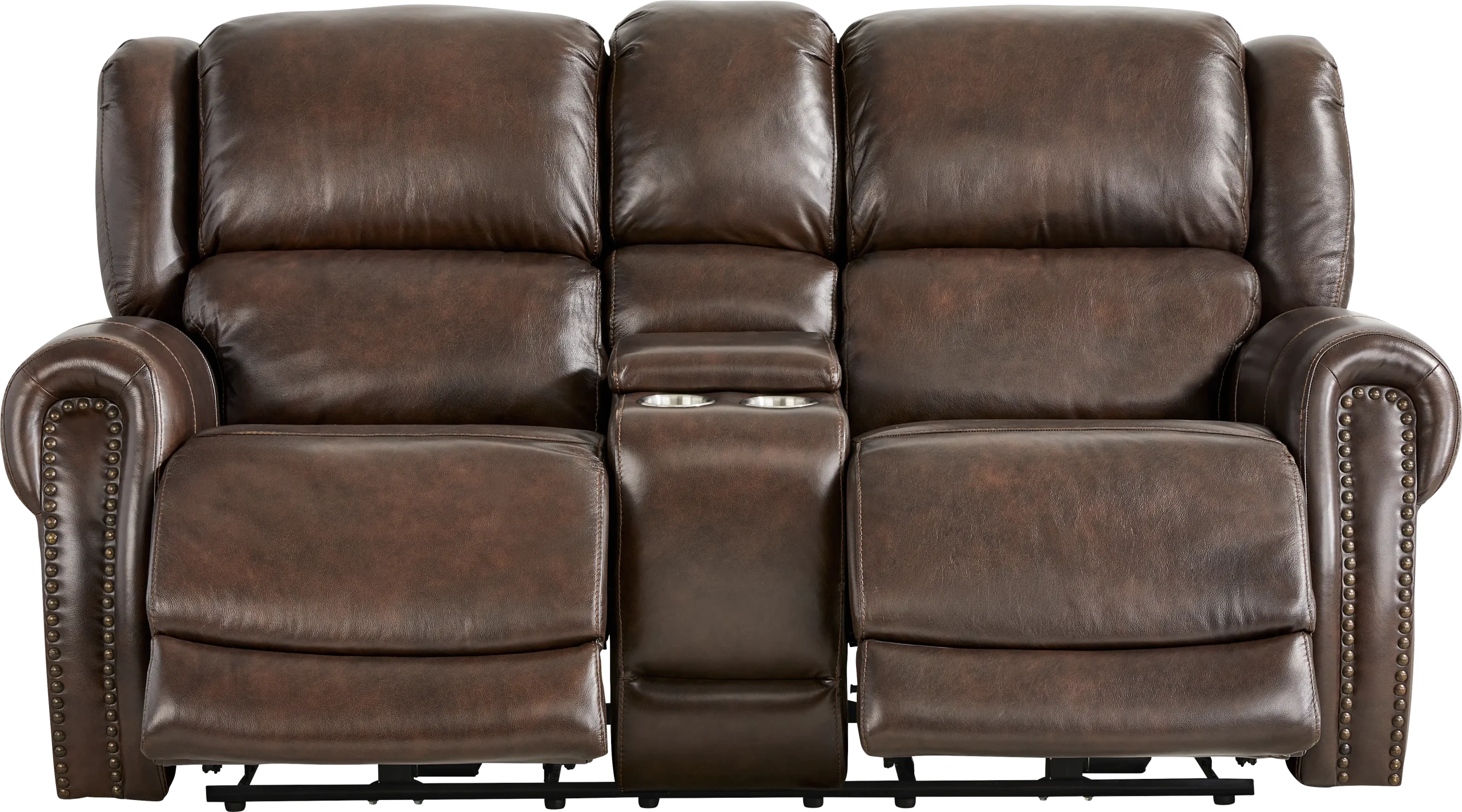 Churchill Leather Dual Power Reclining Loveseat