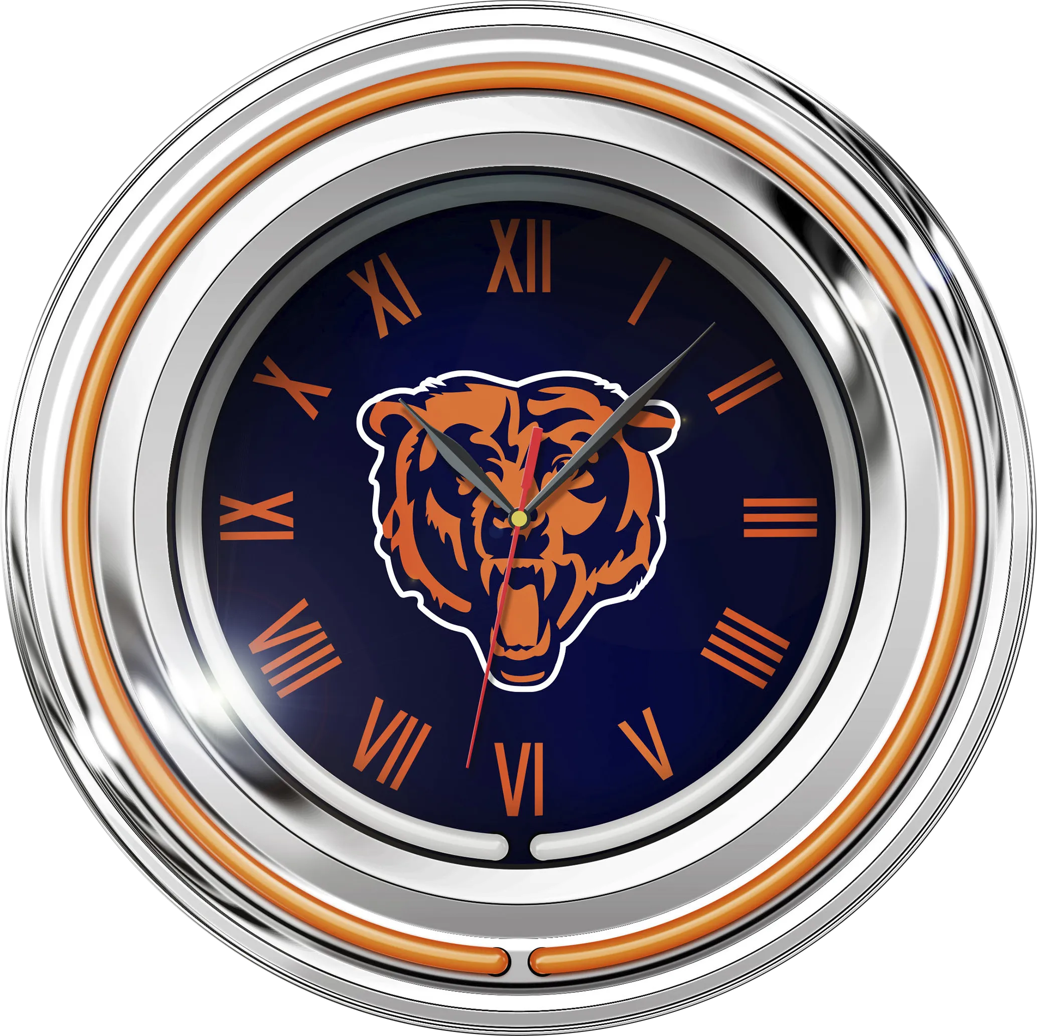Chicago Bears Blue Neon Wall Clock