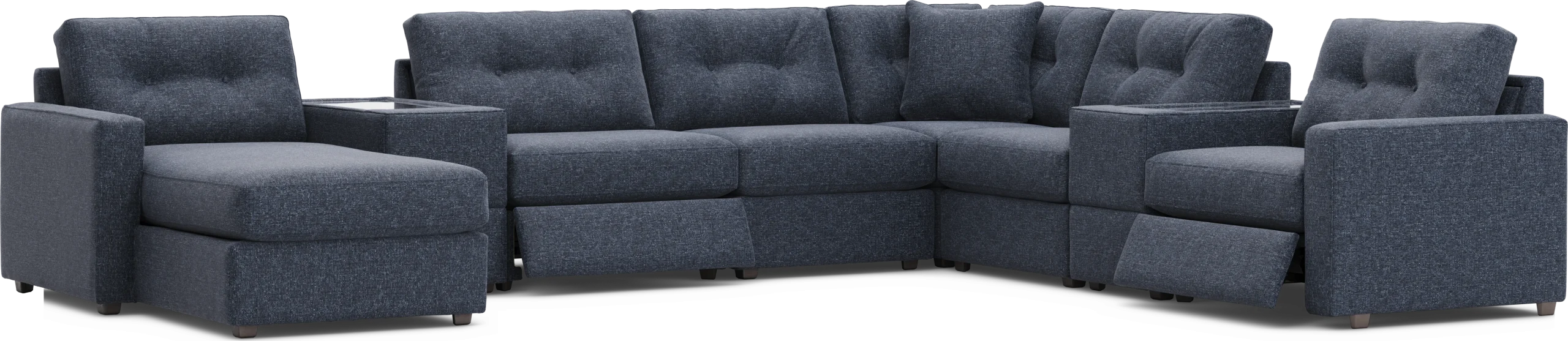 Dark Blue 8 Pc Power Reclining ModularOne