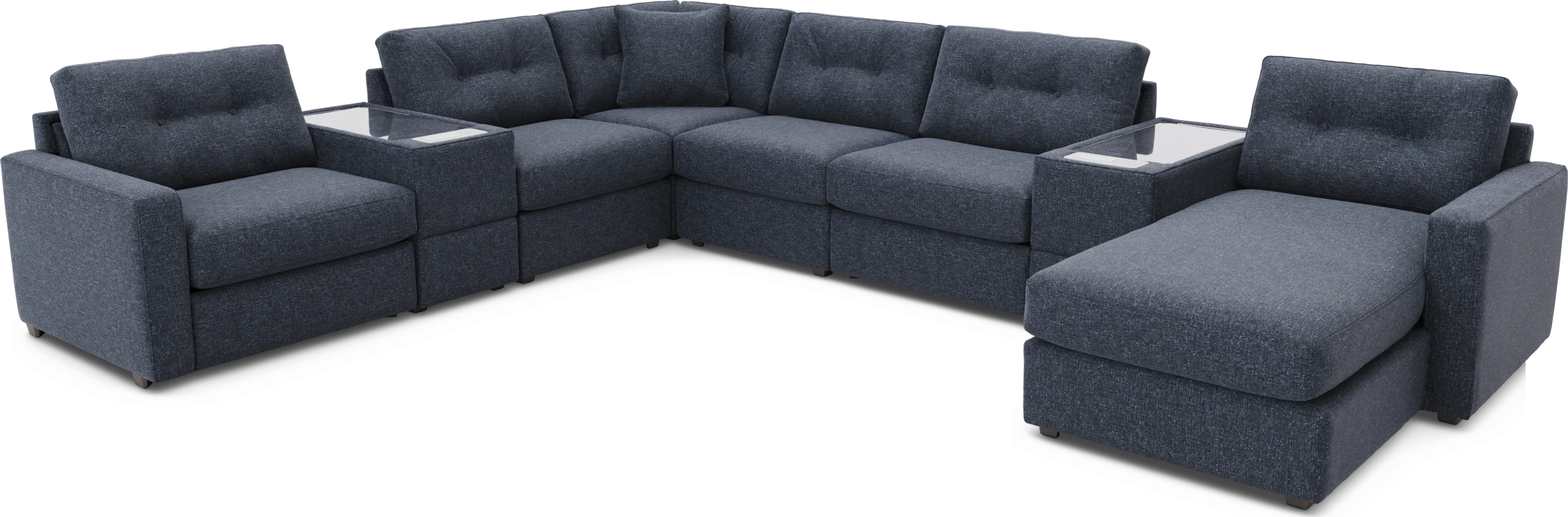 Dark Blue 8 Pc ModularOne with Media Consoles