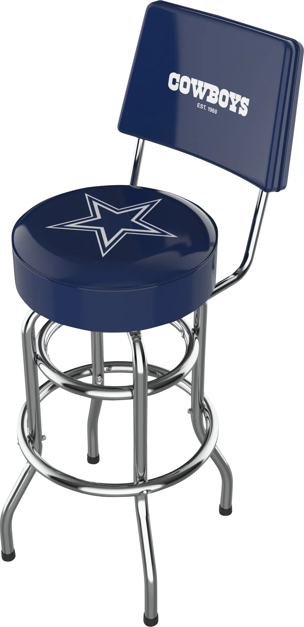 Dallas Cowboys Blue Swivel Barstool with Back