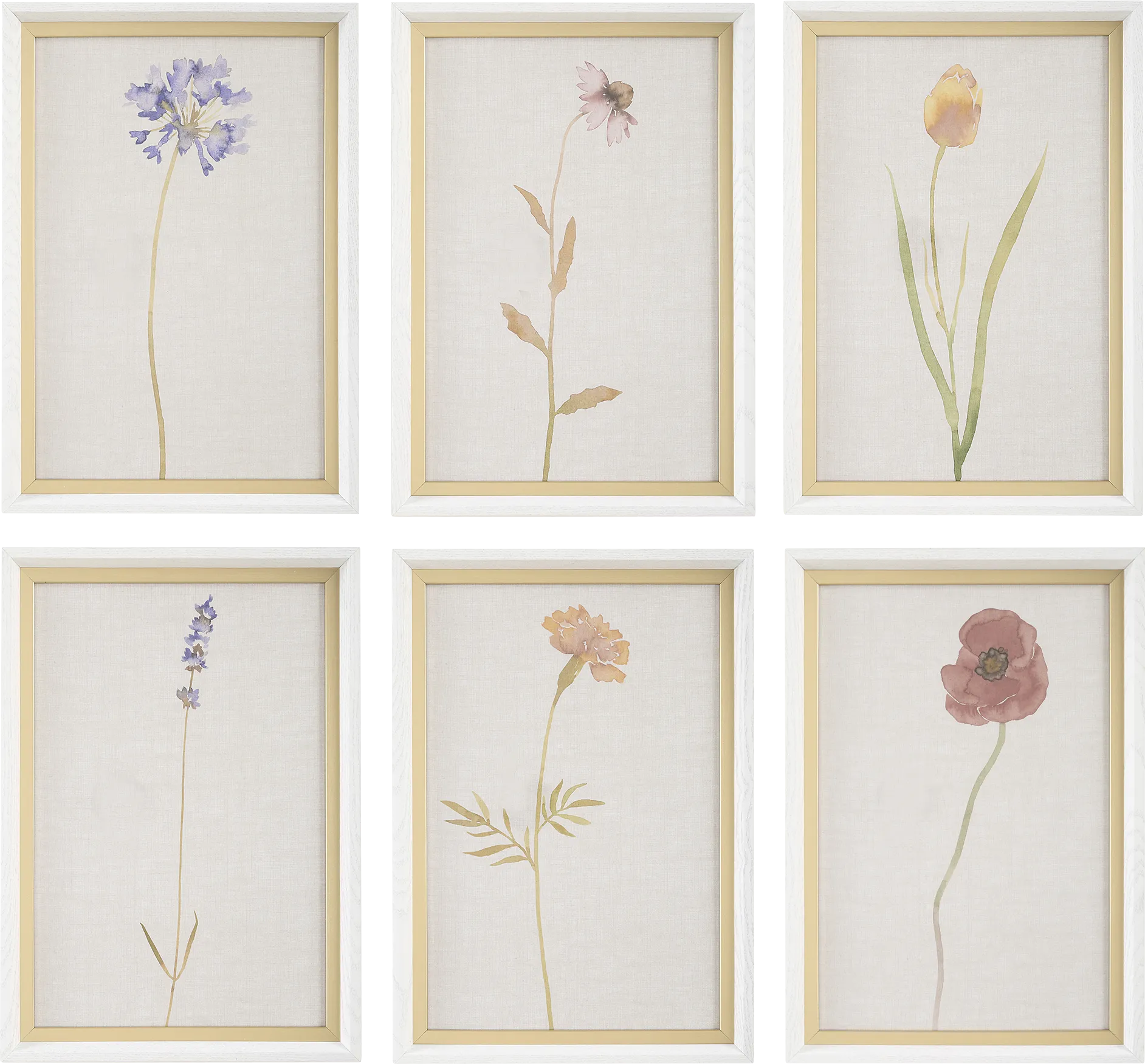 Deffi White Artwork, Set of 6