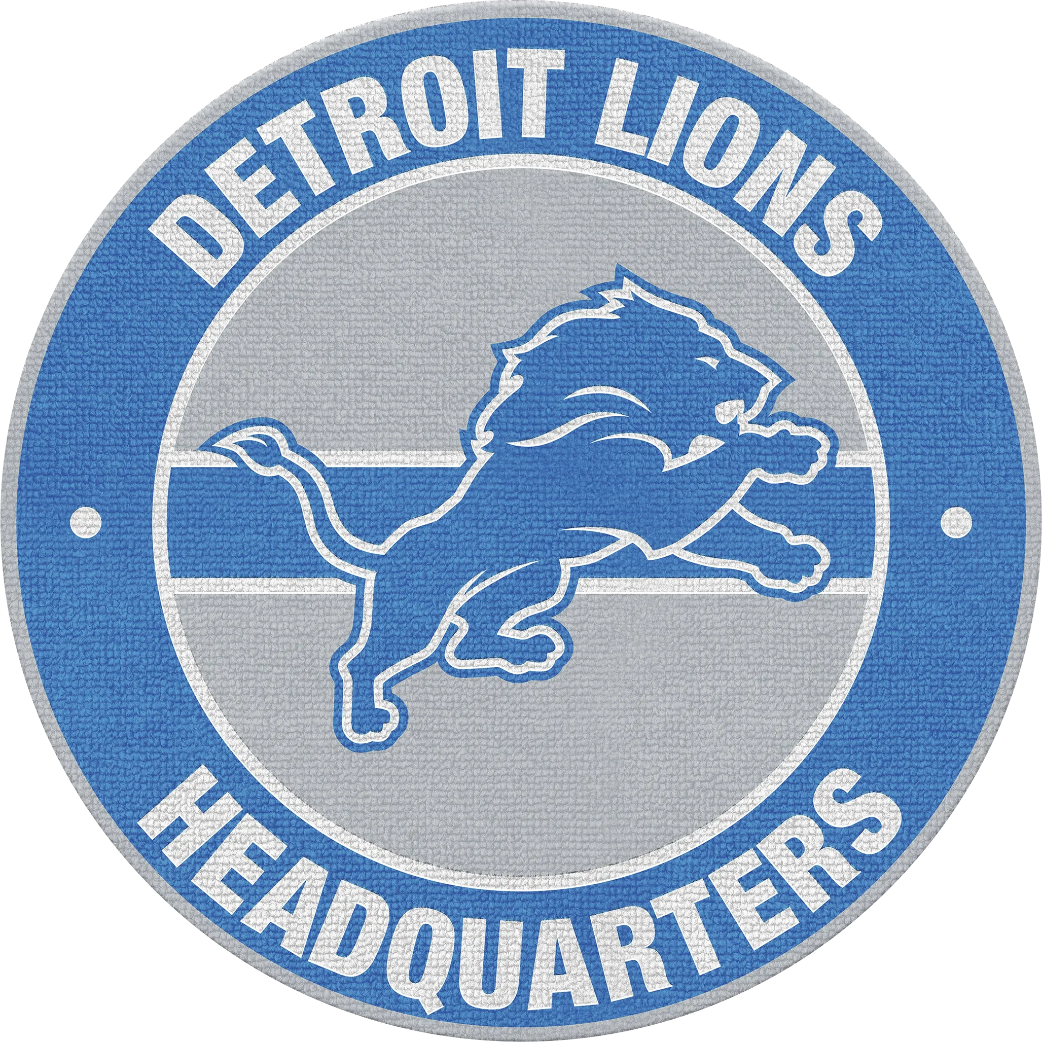Detroit Lions Blue 5' Round Headquarters Rug