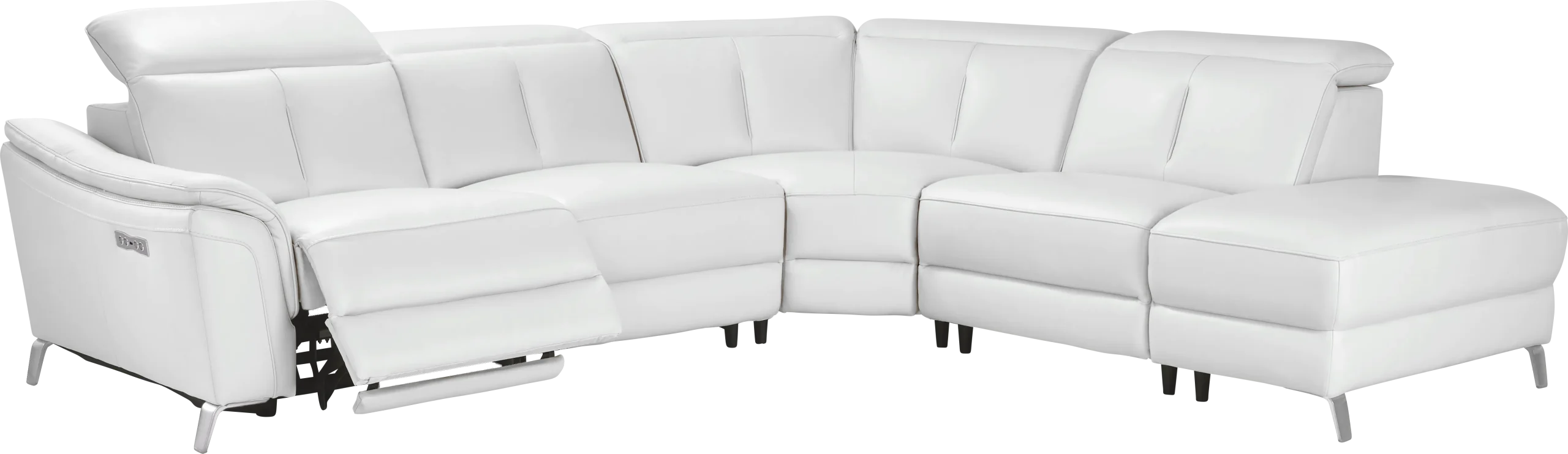 Cavani Leather 5 Pc Dual Power Reclining Sectional