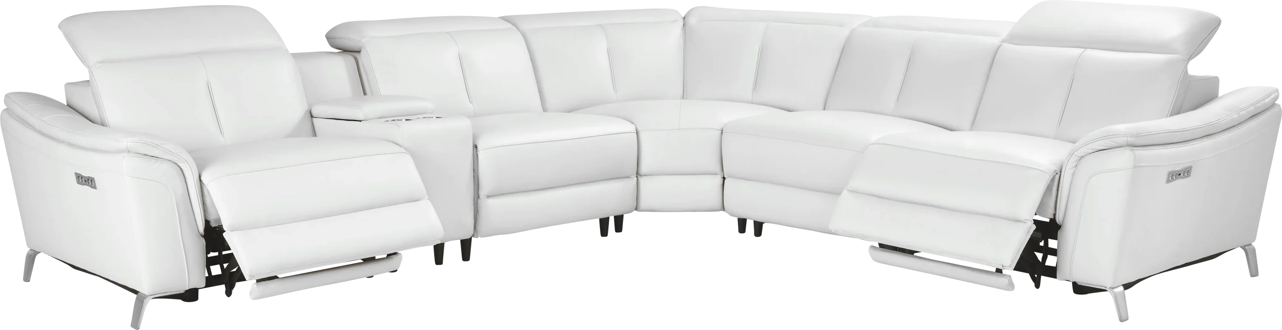 Cavani Leather 6 Pc Dual Power Reclining Sectional