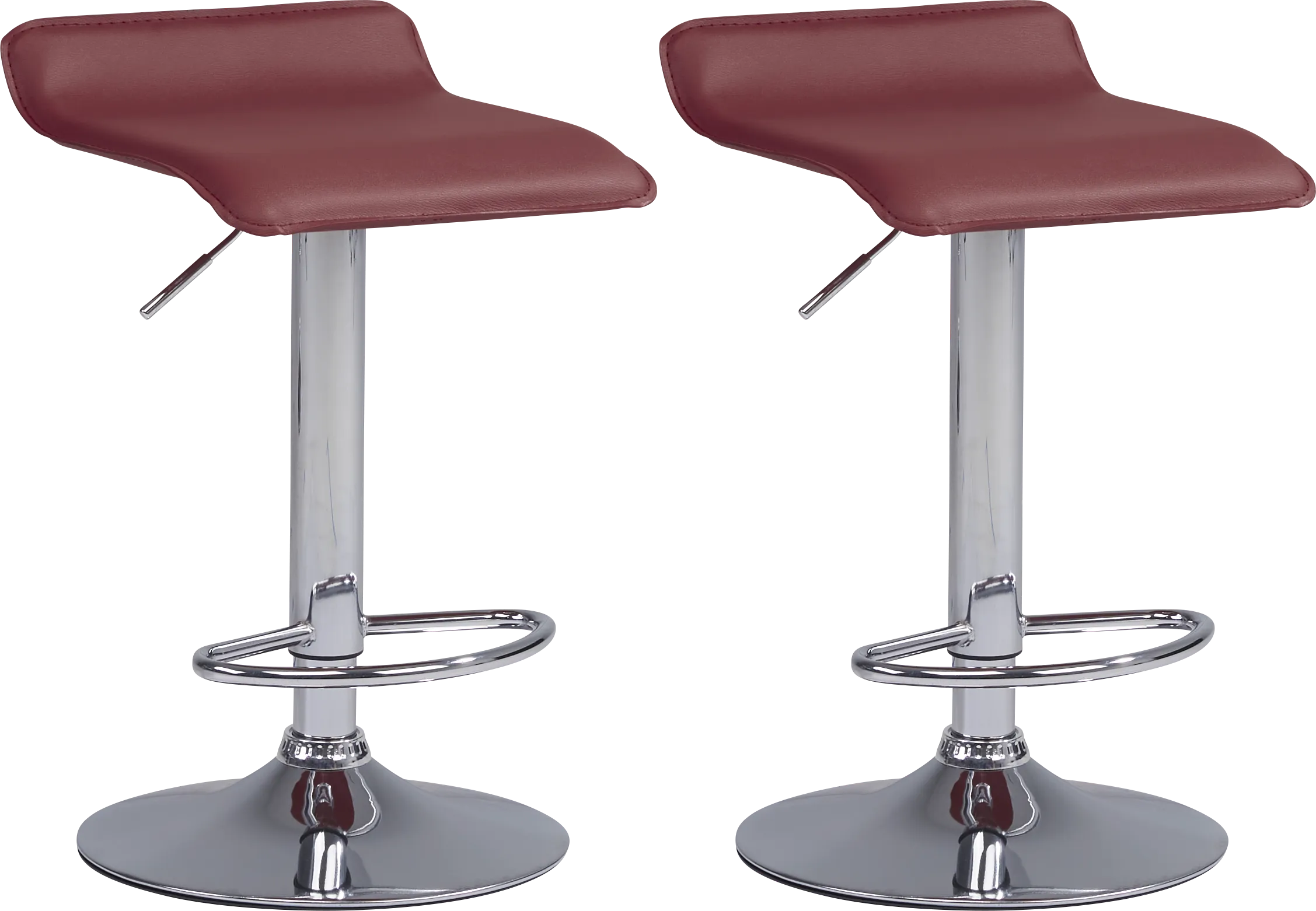 Carey Hills Red Adjustable Barstool Set of 2