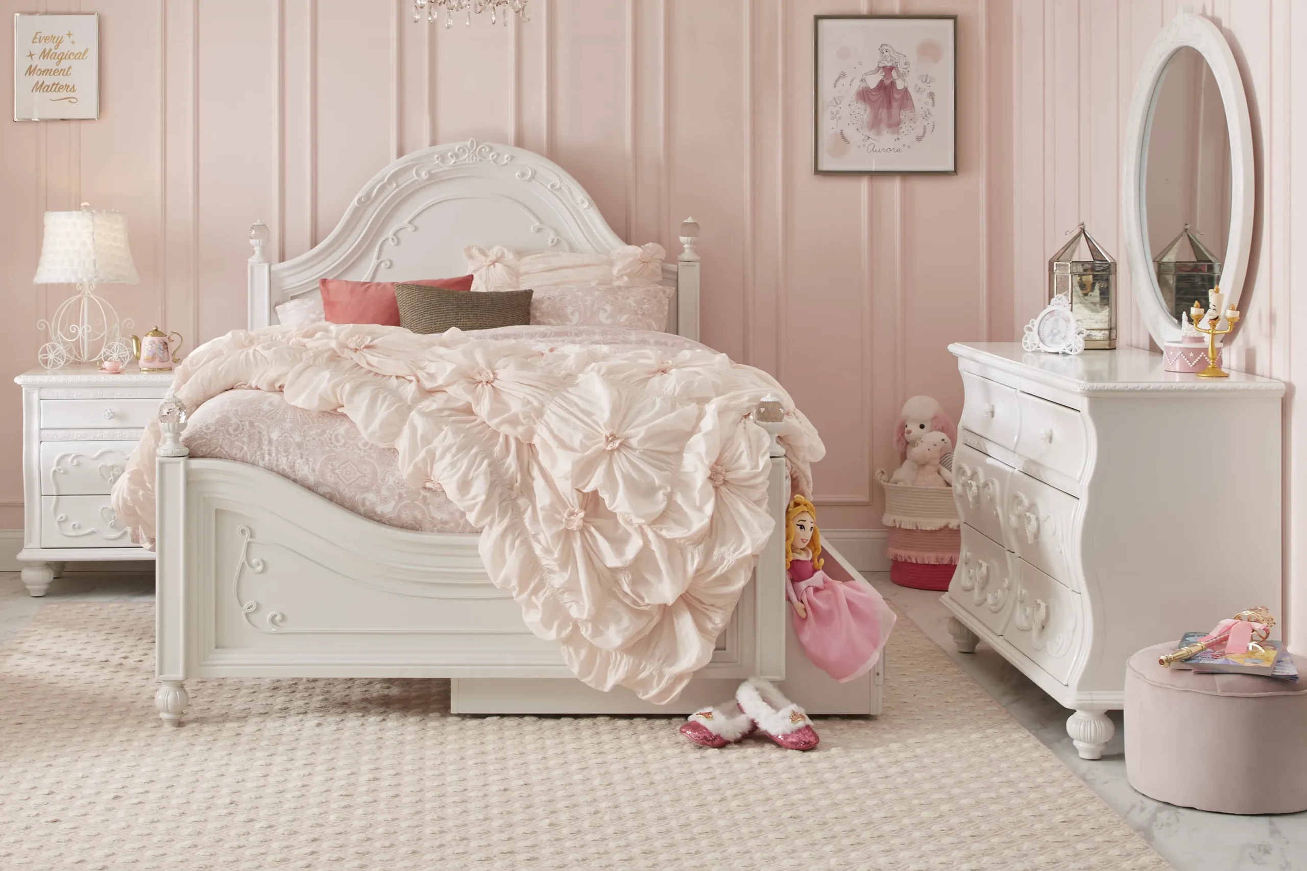 Disney Princess White Full Panel Bedroom