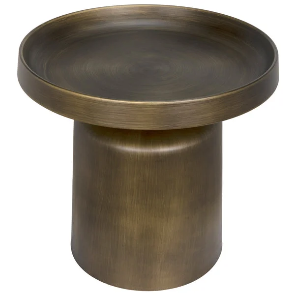 Noir Lee Side Table, Aged Brass