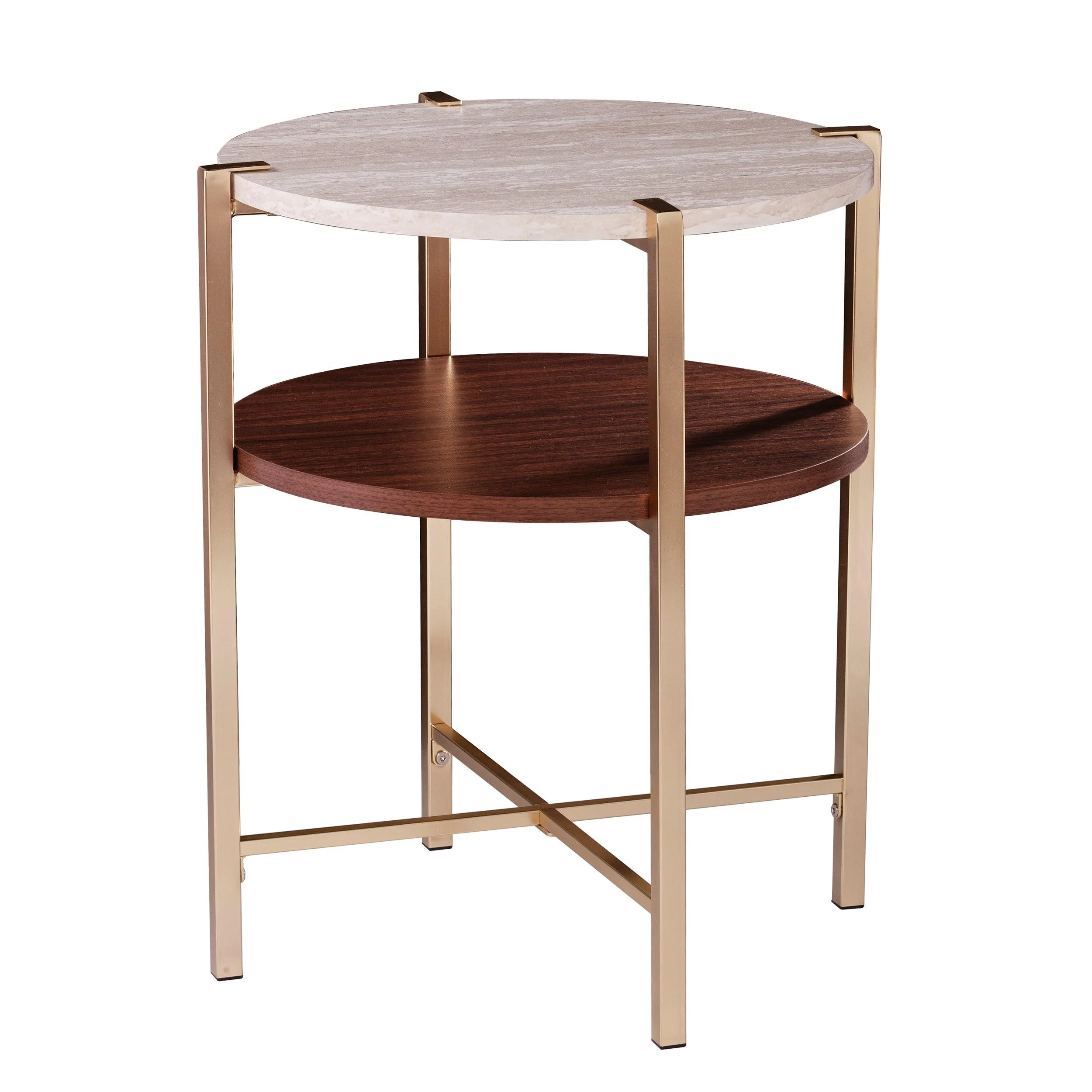 Ardmillan Round End Table w/ Faux Marble Top