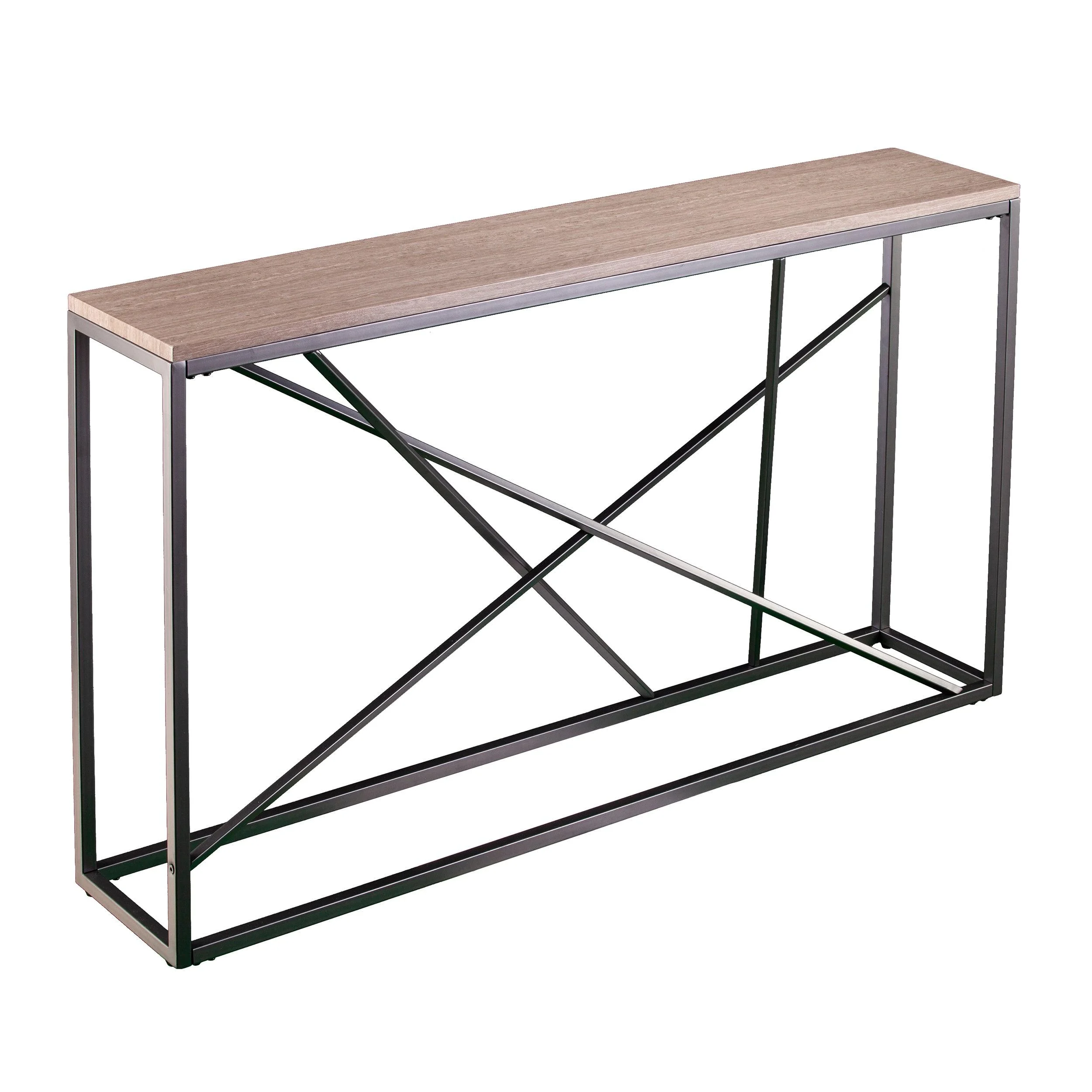 Arendal Faux Stone Skinny Console Table - Grey