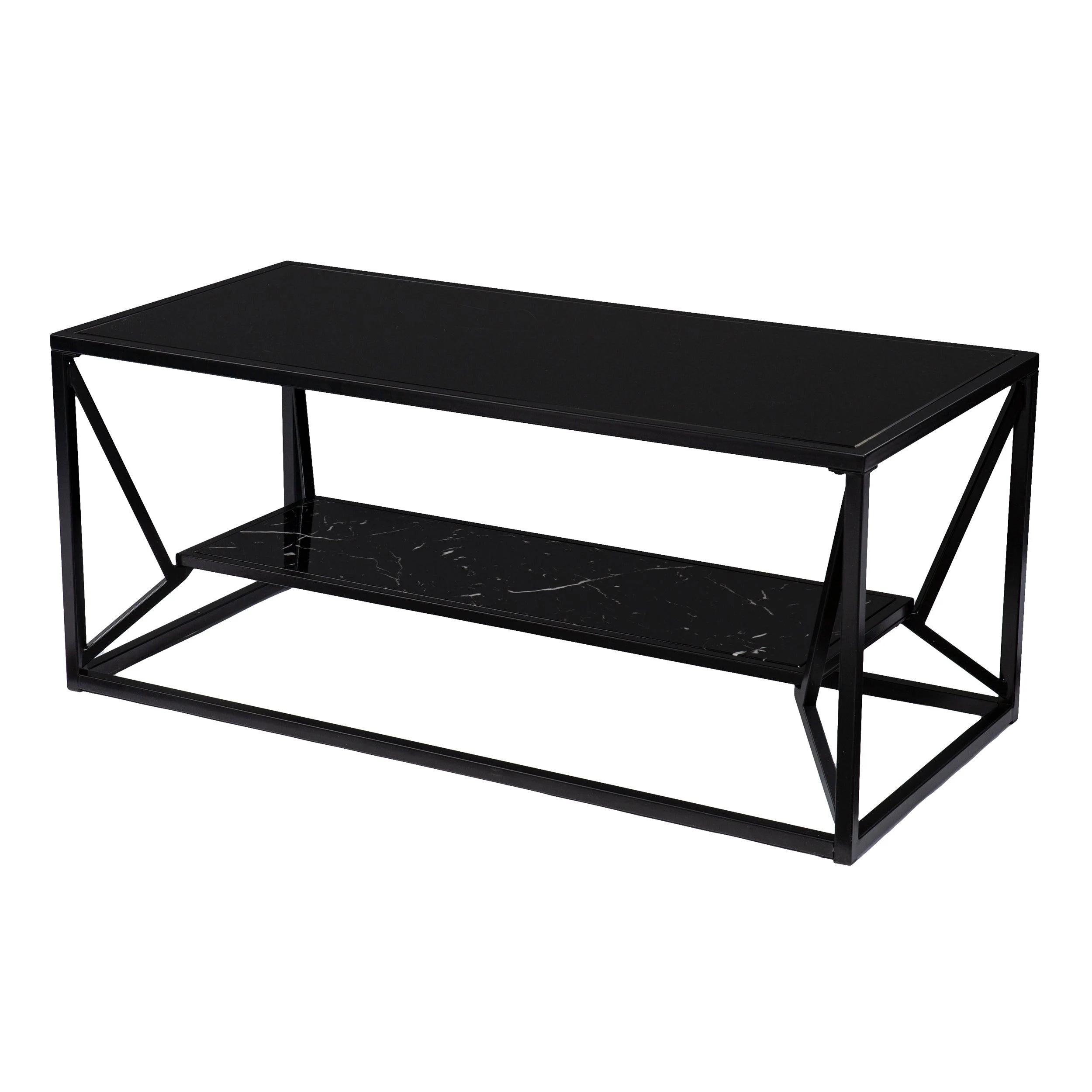Argall Glass-Top Cocktail Table w/ Storage