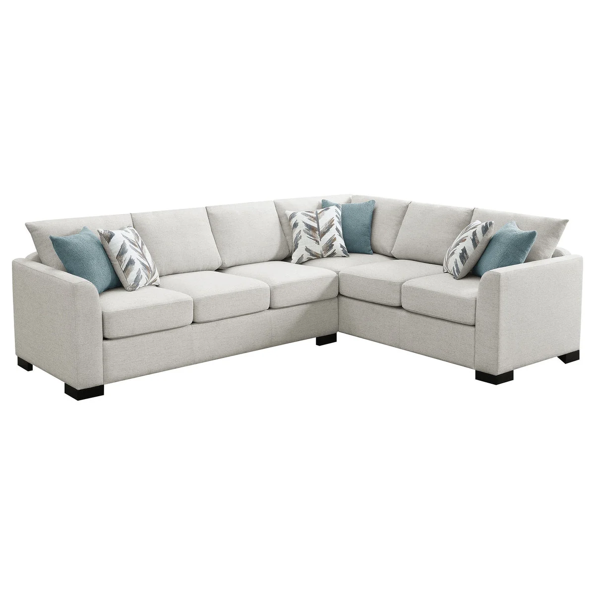 Ashford - Chenille Upholstered Sleeper Sectional Sofa - Greige