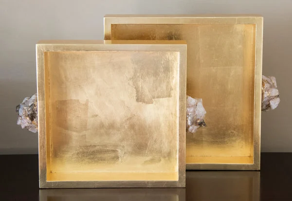 Astoria Quartz Square Trays, Set of 2, by Couture Lighting