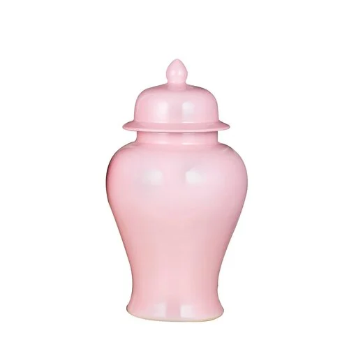 Blush Pink Porcelain Temple Jar