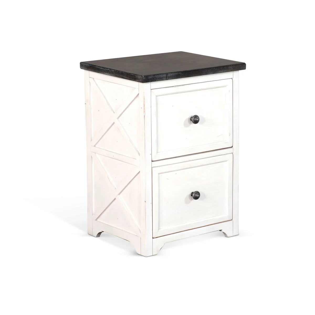 Carrage House - File Cabinet - White / Dark Brown
