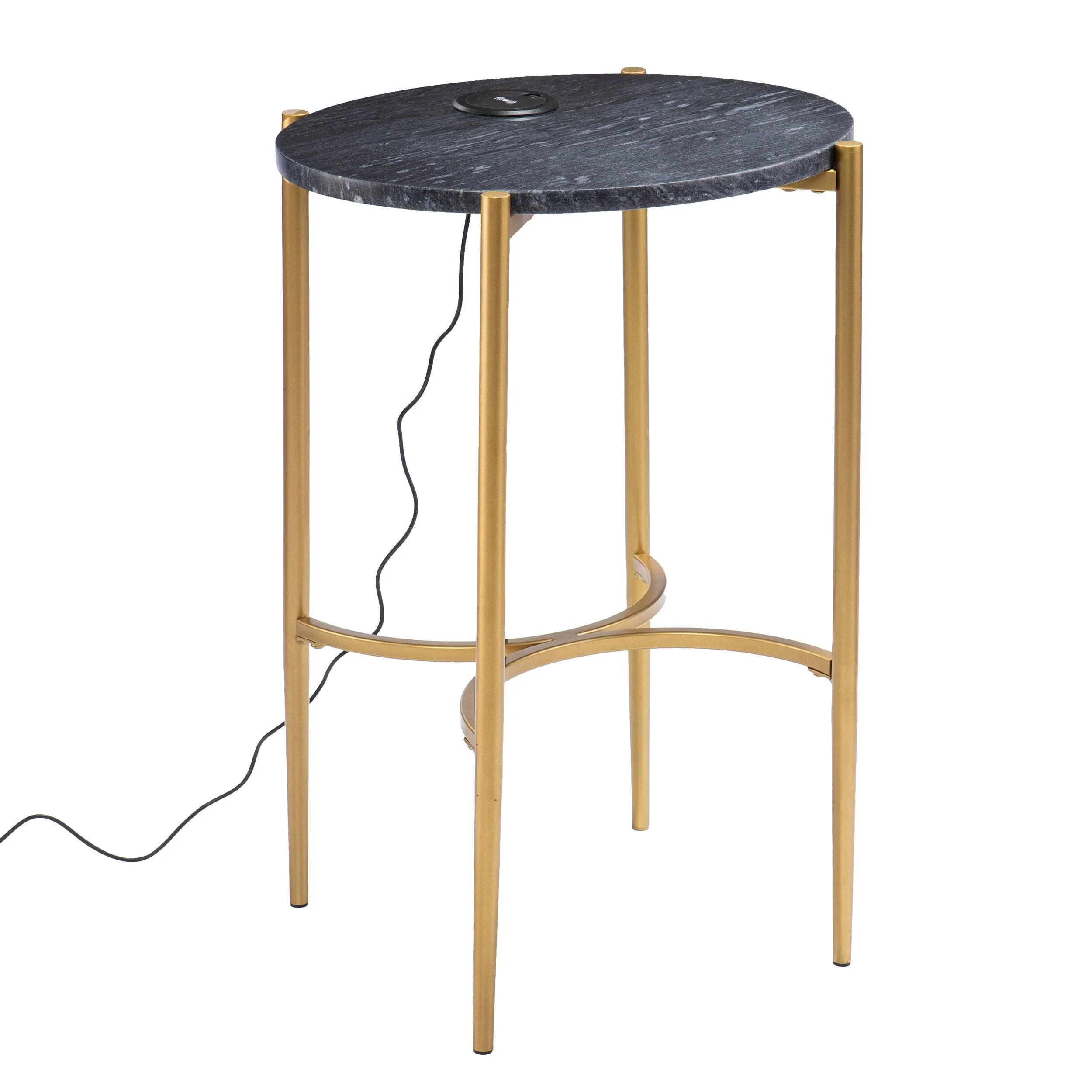 Clarvin Side Table w/ Wireless Charging Station