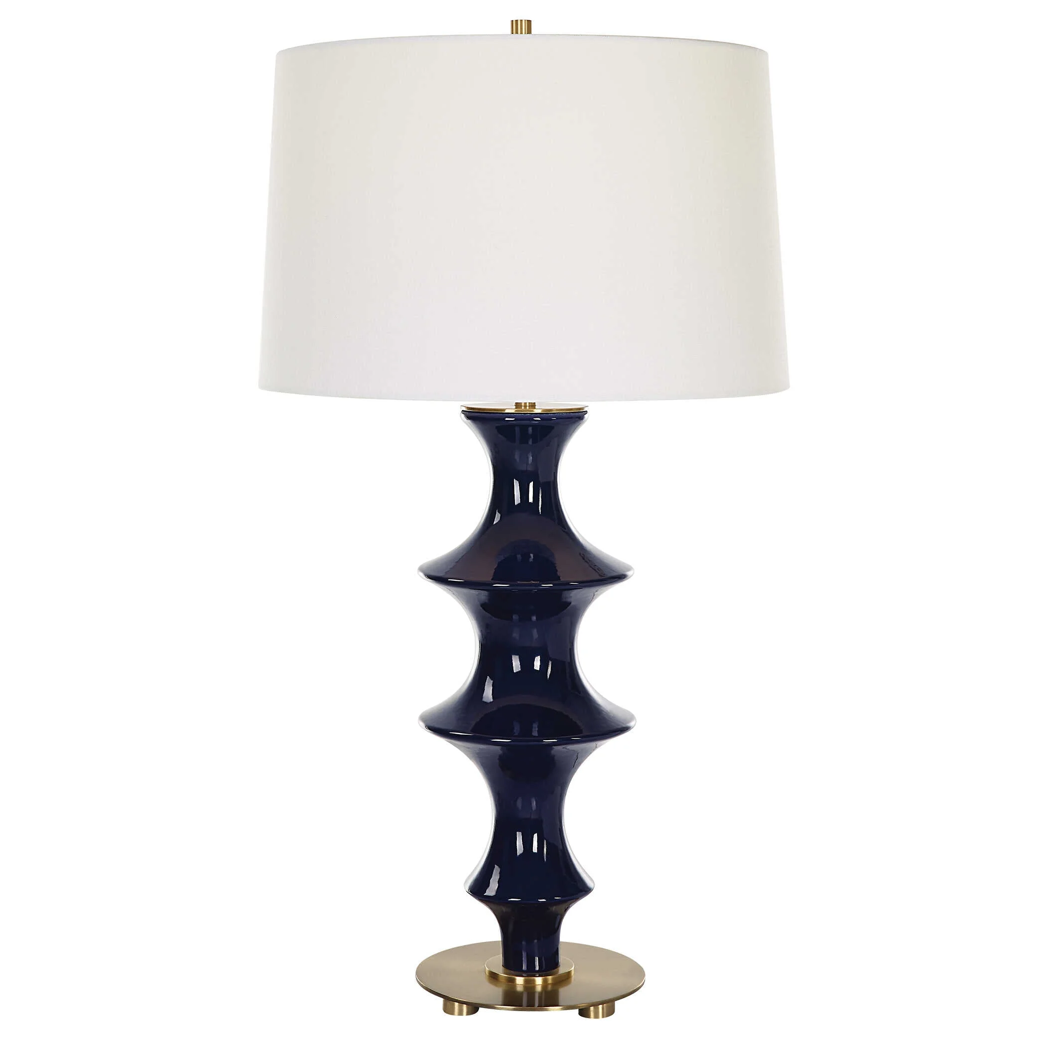 Coil Sculpted Blue Table Lamp