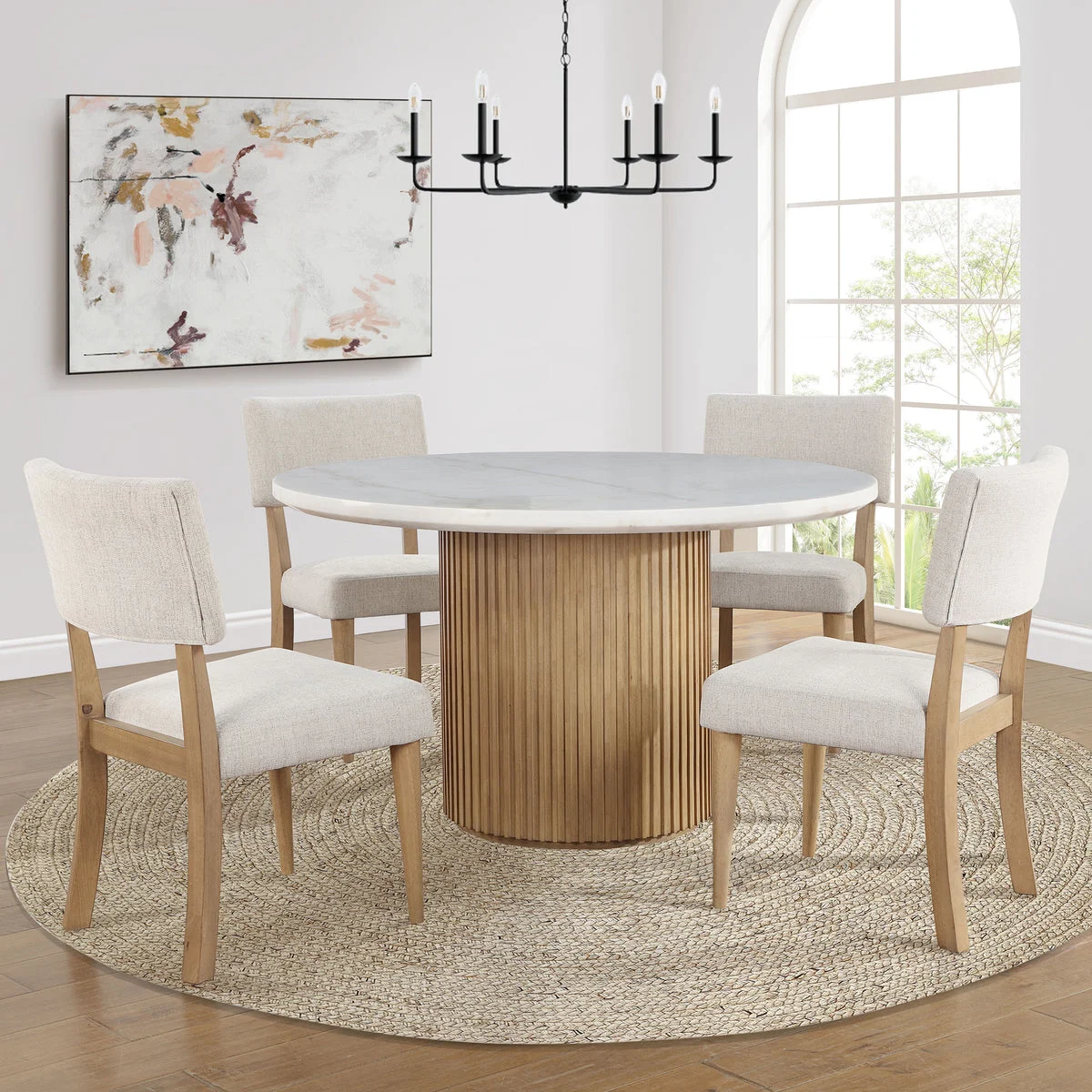 Colvin - 5 Piece Round Marble Set - Brown
