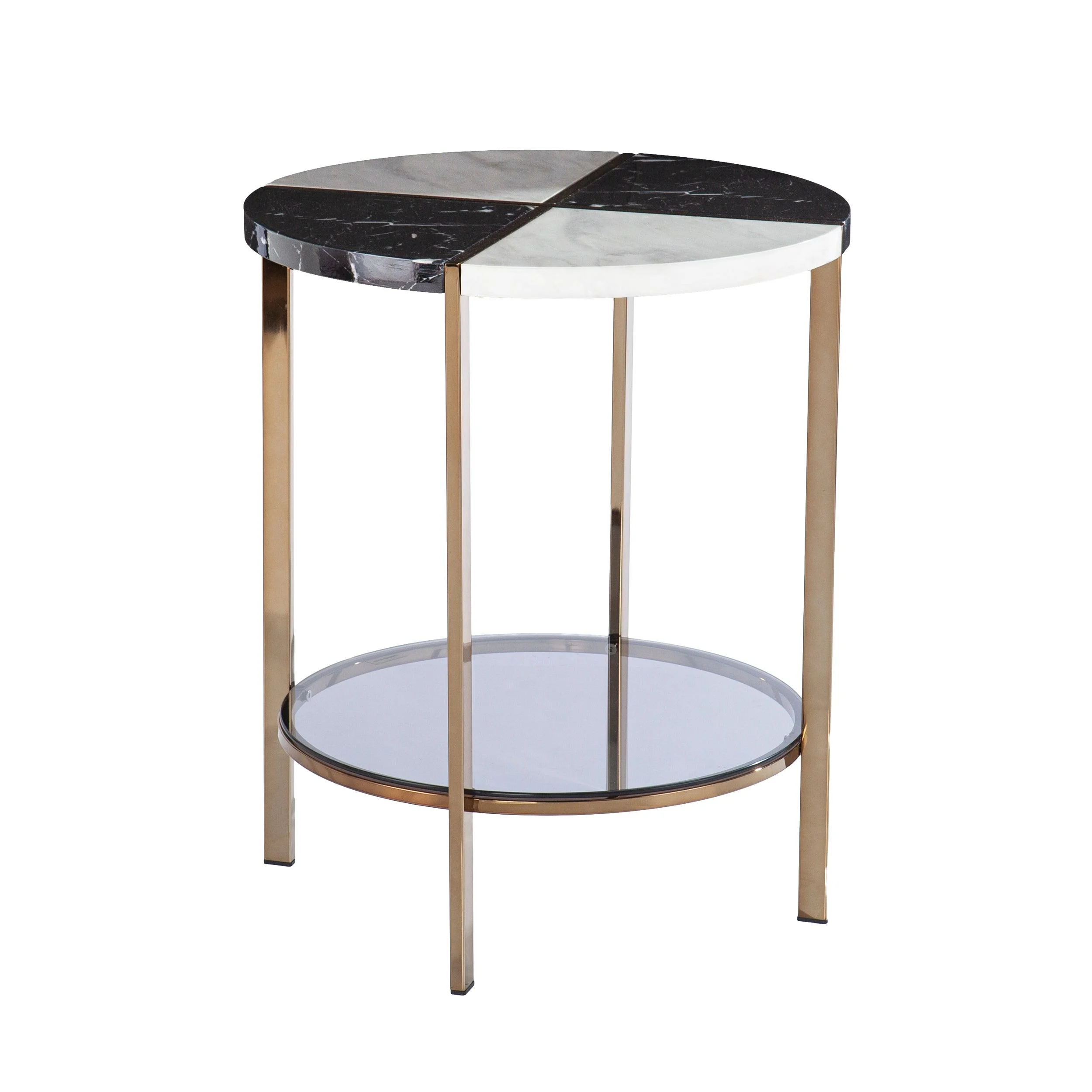 Cortinada Round Faux Marble End Table