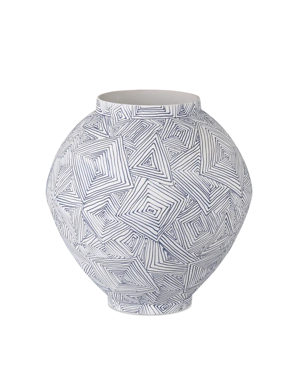 Currey & Company Blue Zag Medium Vase