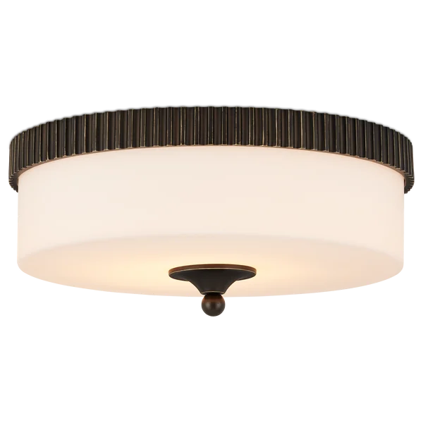 Currey & Company Bryce 16.25" Bronze 1 Light Led Flush Mount