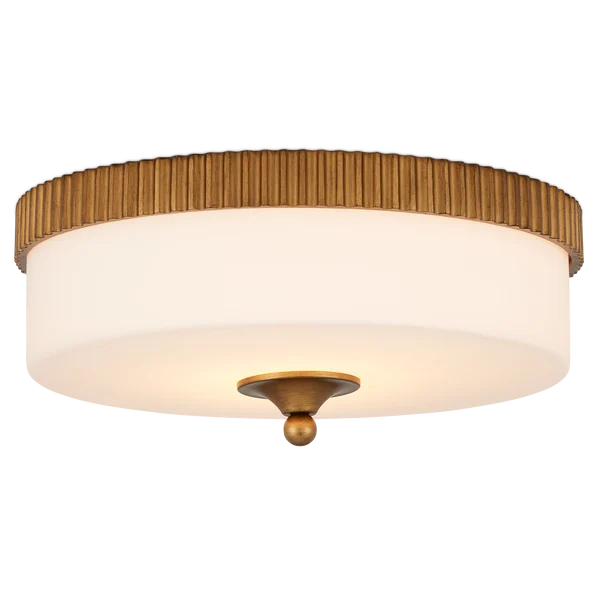 Currey & Company Bryce 16.25" Gold 1 Light Led Flush Mount