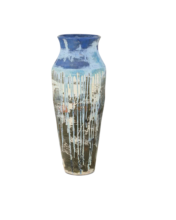 Currey & Company Capizzi Blue Drip Urn