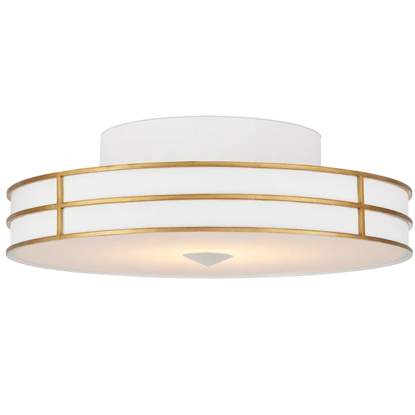 Currey & Company Fielding 24" White 1 Light Led Flush Mount