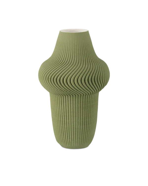 Currey & Company Green Plisse Large Vase