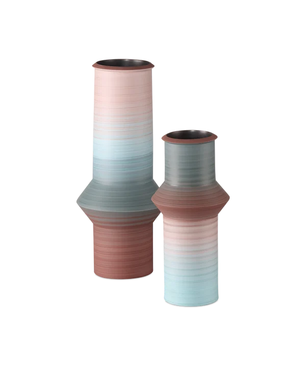 Currey & Company Happy 80's Blue & Red Vase Set Of 2