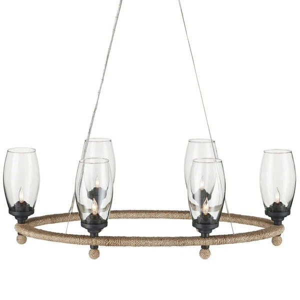 Currey And Company Hightider Glass Oval Chandelier